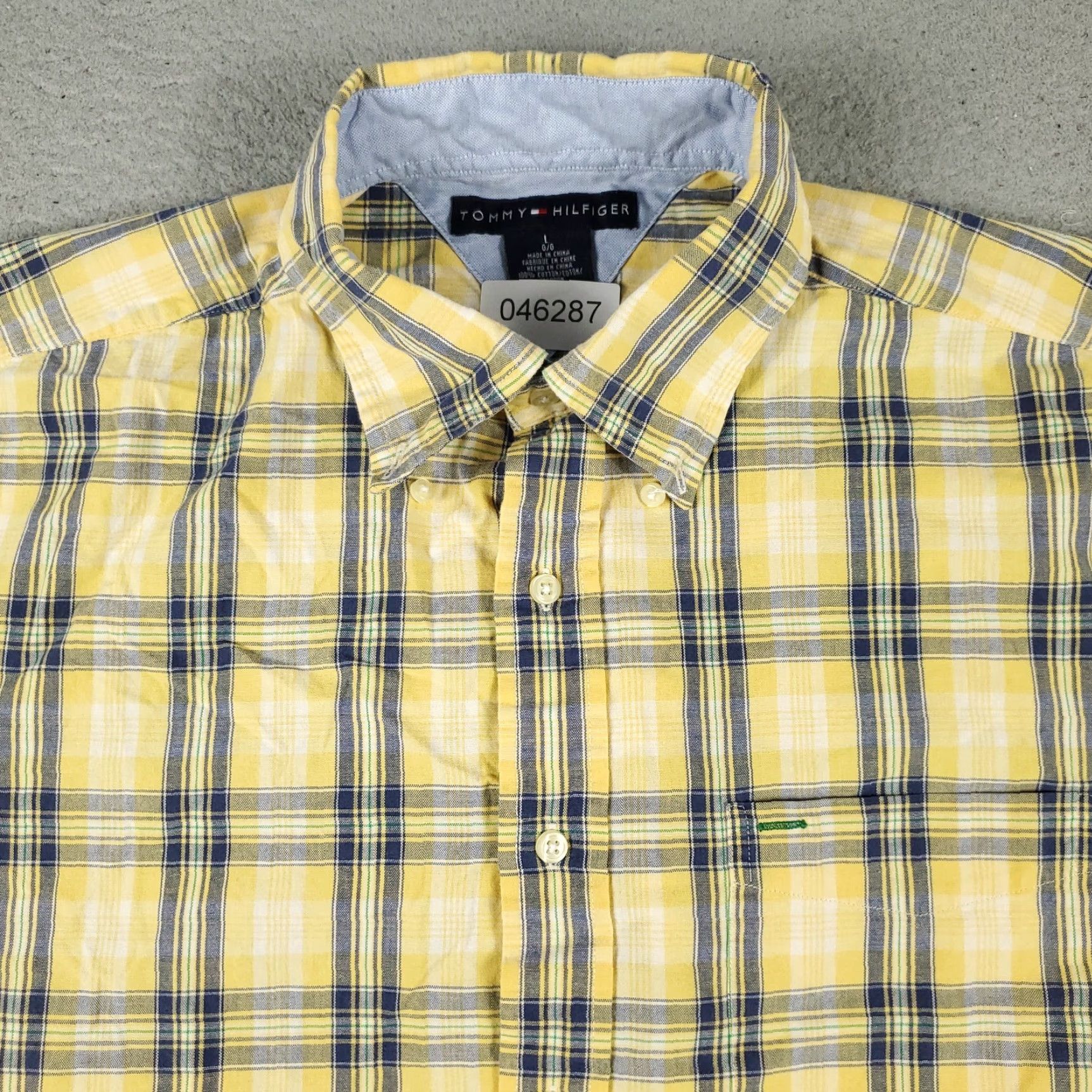 Tommy Hilfiger Tommy Hilfiger Shirt Mens Large Yellow Plaid Casual Button-Up Short Sleeve Size US L / EU 52-54 / 3 - 2 Thumbnail