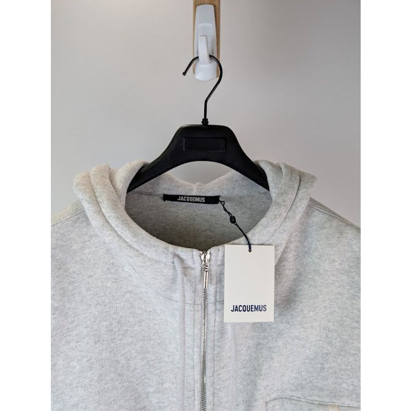 Jacquemus o1rshd1 Oversized Zip-Up Torneo Hoodie in Athletic Club Grey Size US XL / EU 56 / 4 - 9 Thumbnail