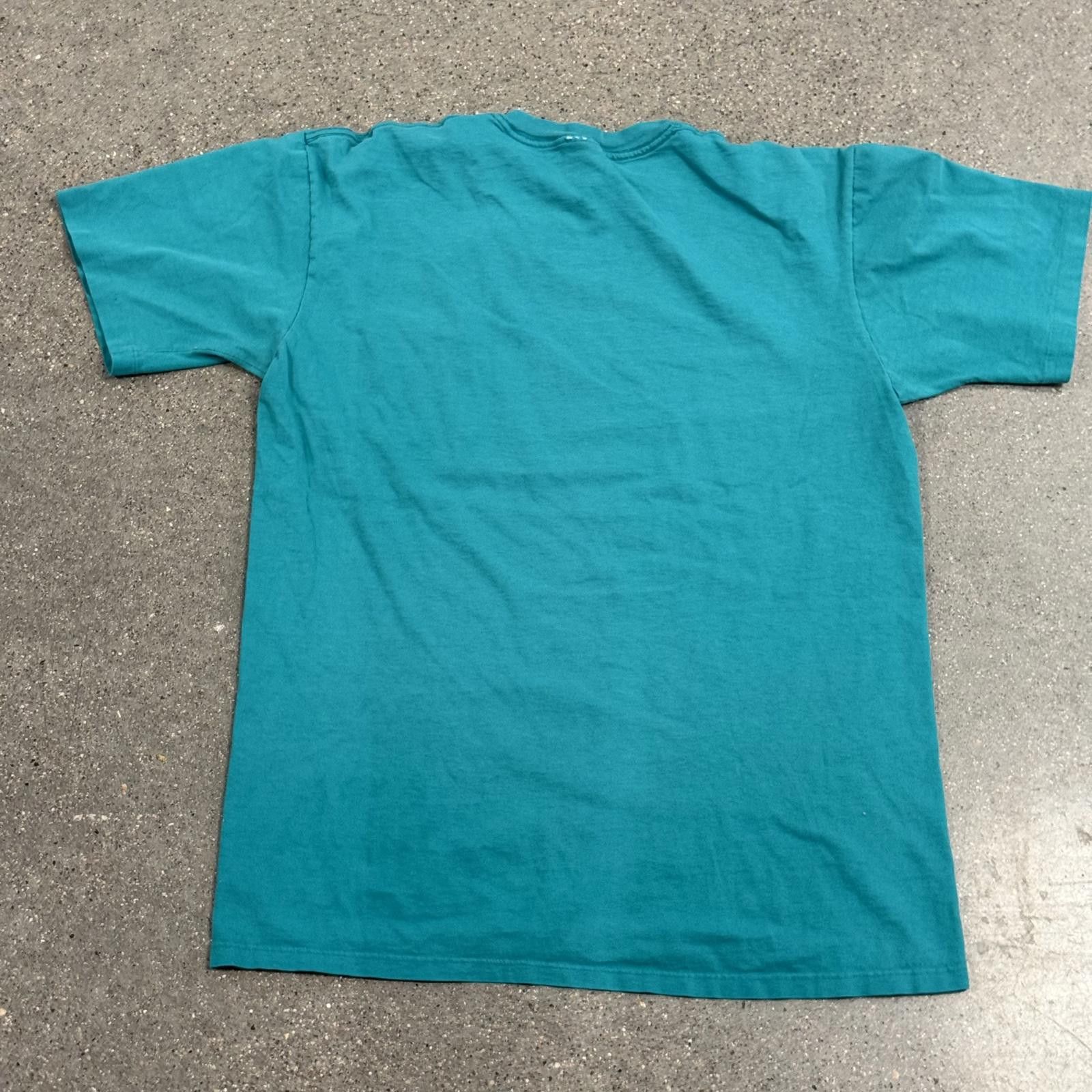 Towncraft Vtg 80s Single Stitch JCPenney Teal Blank Shirt Men L USA Size US L / EU 52-54 / 3 - 7 Thumbnail