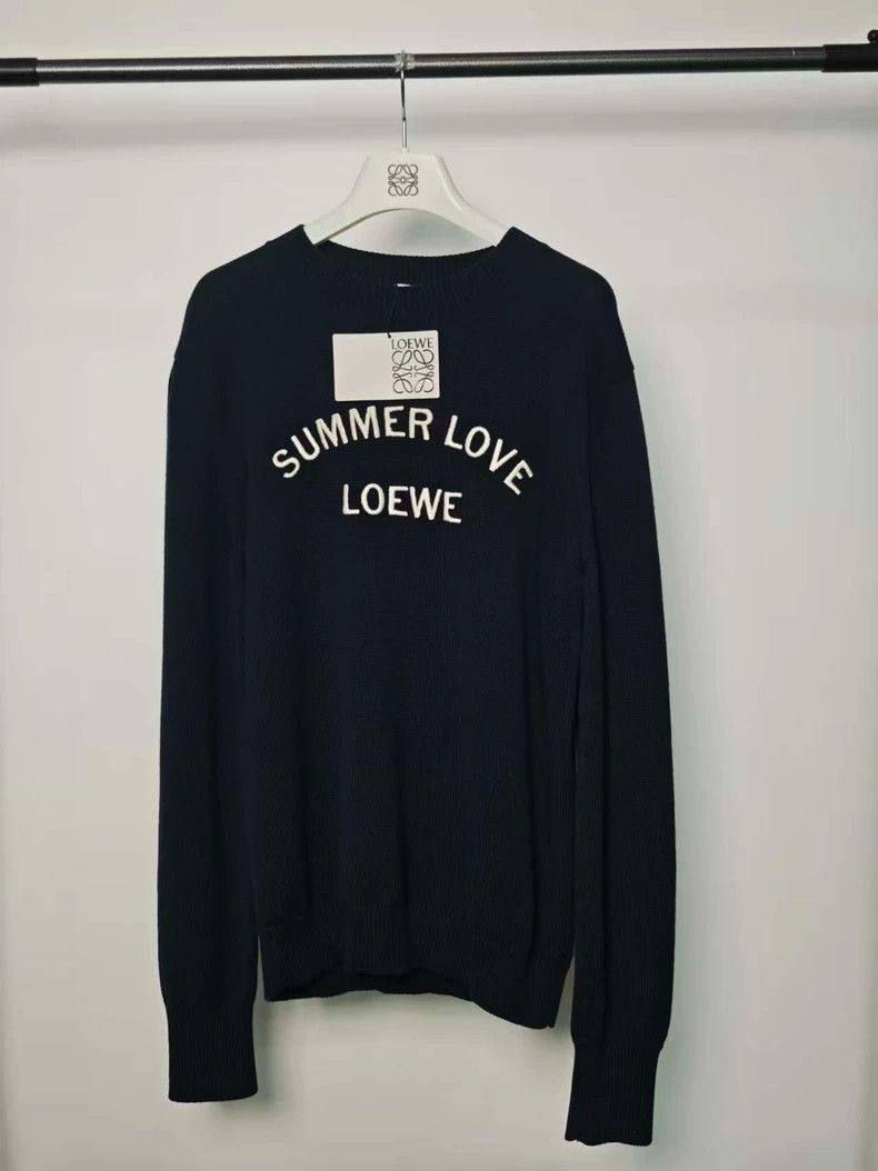 Loewe LOEWE Blue and green round neck knit sweater Size S / US 4 / IT 40 - 1 Thumbnail