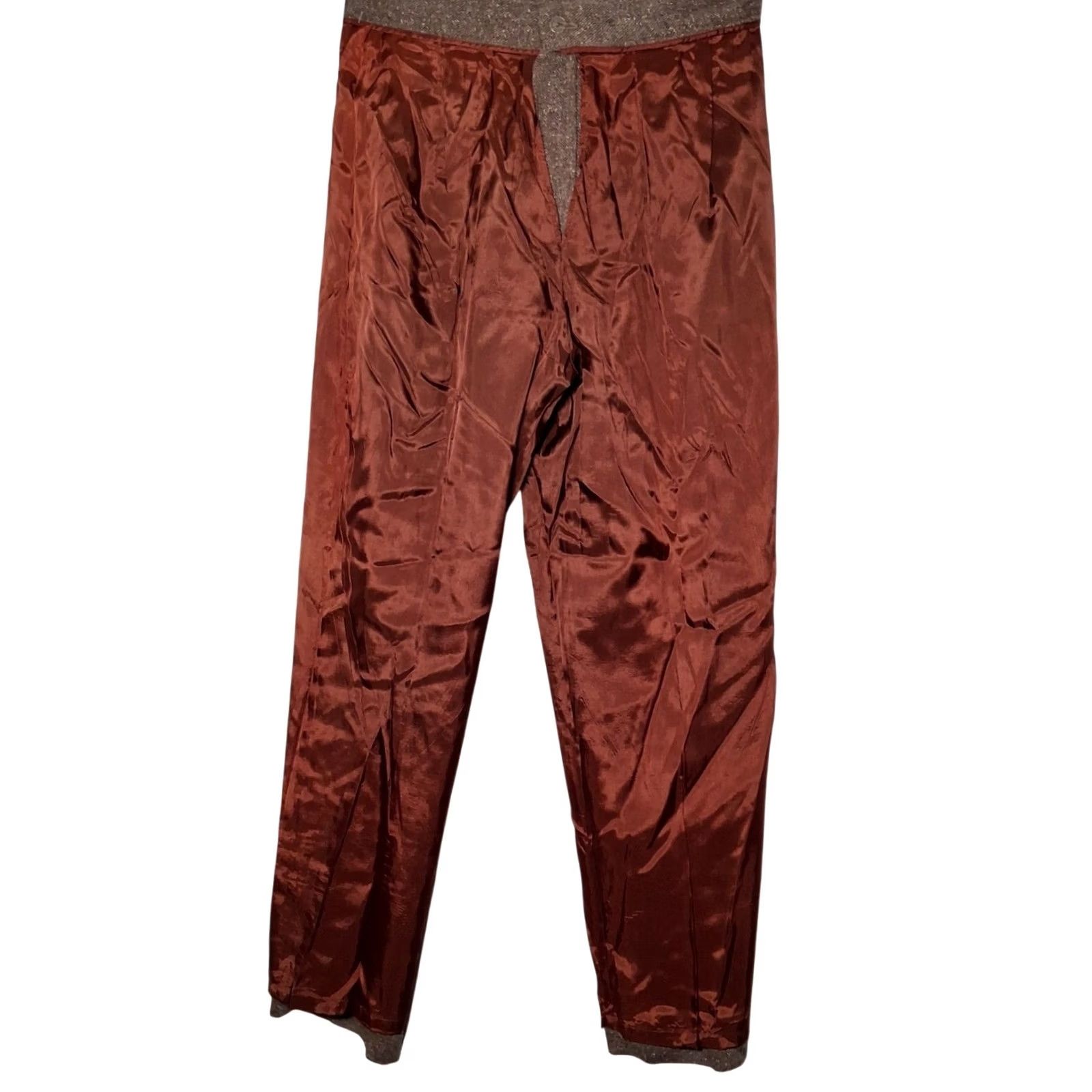 Vintage VINTAGE B. Moss Pants 12 Petite Brown Wool Blend Tweed NEW Pleated Lined Size 34" / US 12 / IT 48 - 2 Thumbnail