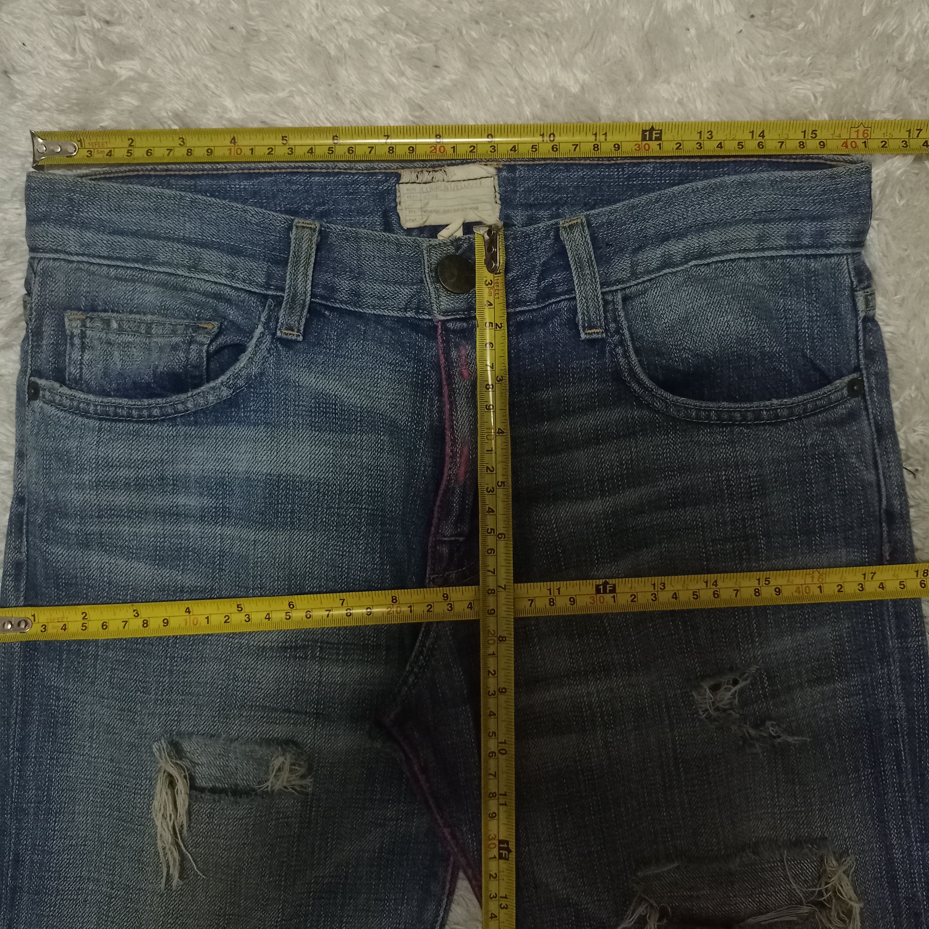 Current/Elliot Vintage USA Current Elliot Blue Wash Distressed Jeans Size US 32 / EU 48 - 7 Thumbnail