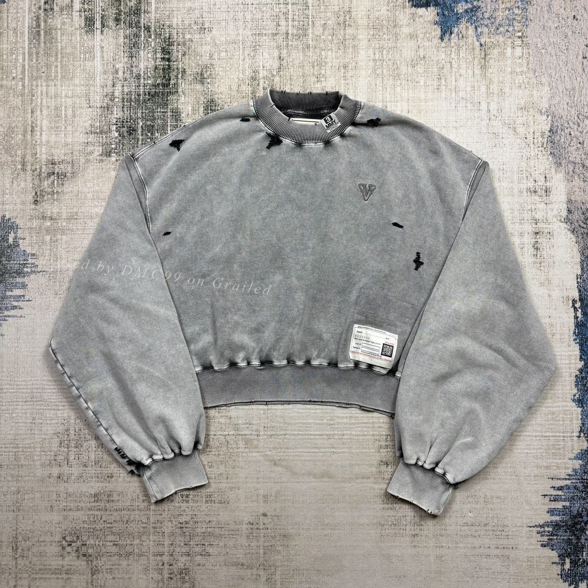 Maison MIHARA YASUHIRO MMY FW25 Women's Washed Cropped Sweatshirt Size XS / US 0-2 / IT 36-38 - 1 Thumbnail