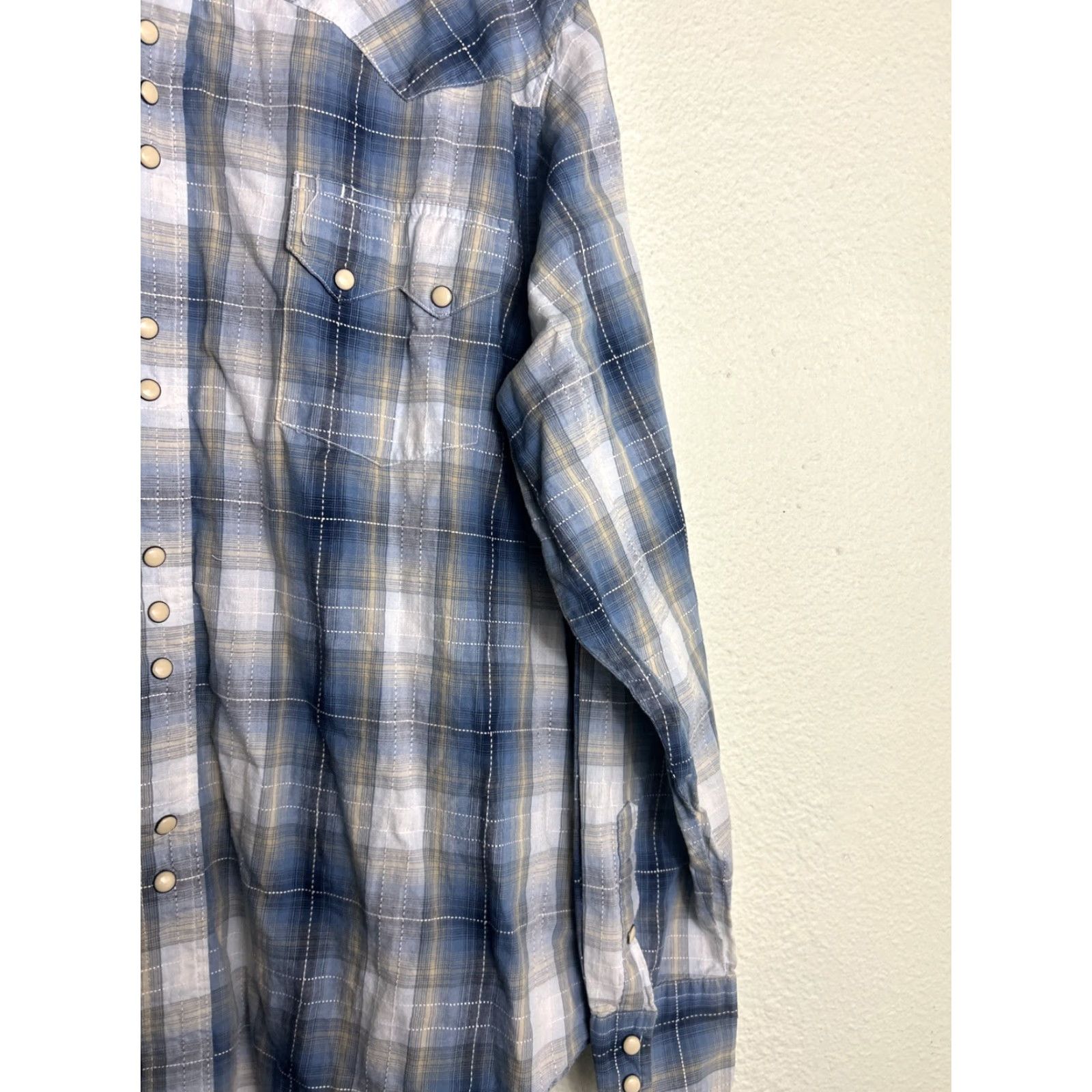 Roper VINTAGE Roper Shirt Plaid Blue Long Sleeve XL Mens Cotton Pearl Snap Button-Up Size US XL / EU 56 / 4 - 6 Thumbnail