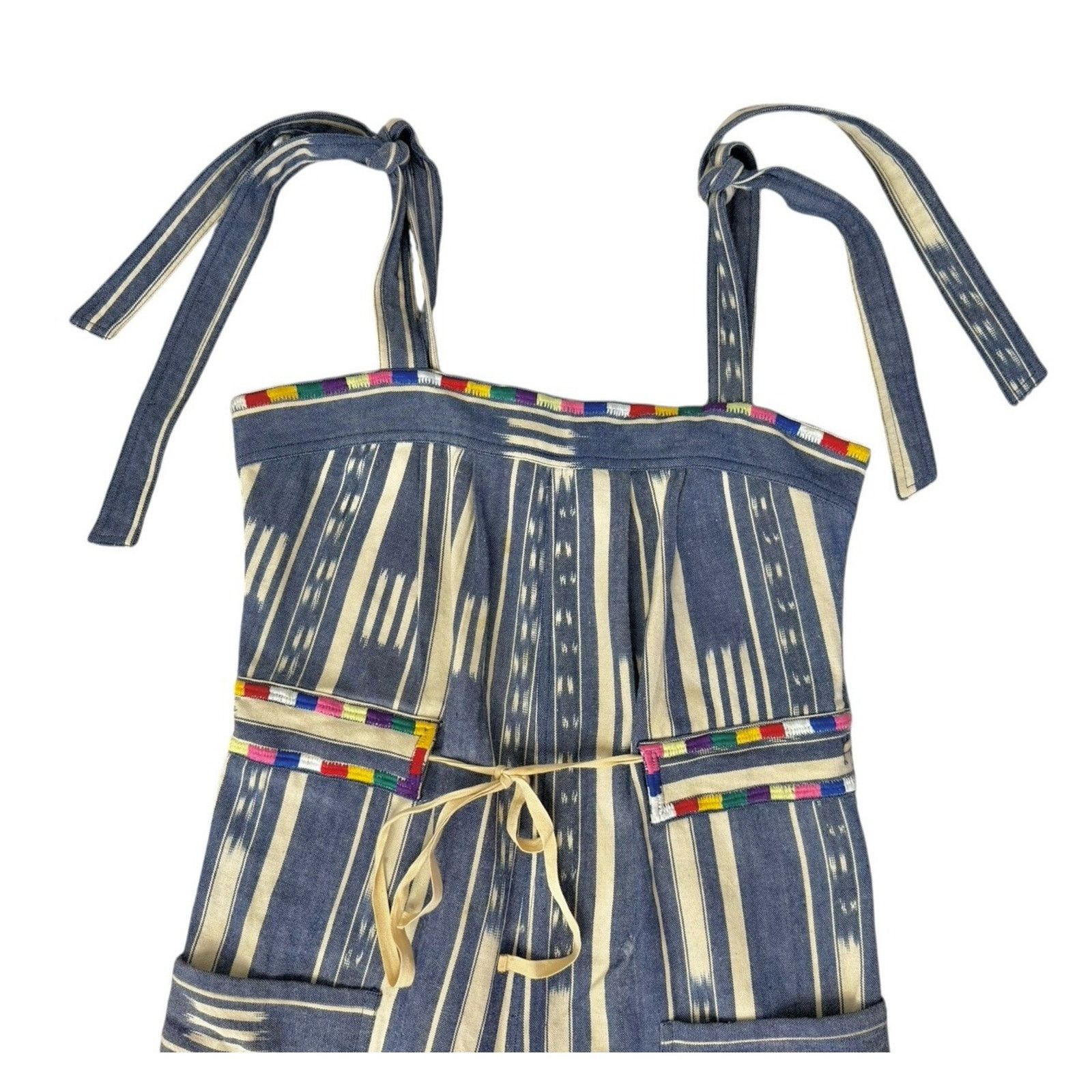 Other WARM Jessie Jumpsuit Boho Embroidered Striped Romper Sz XS Size 27" / US 4 / IT 40 - 6 Thumbnail