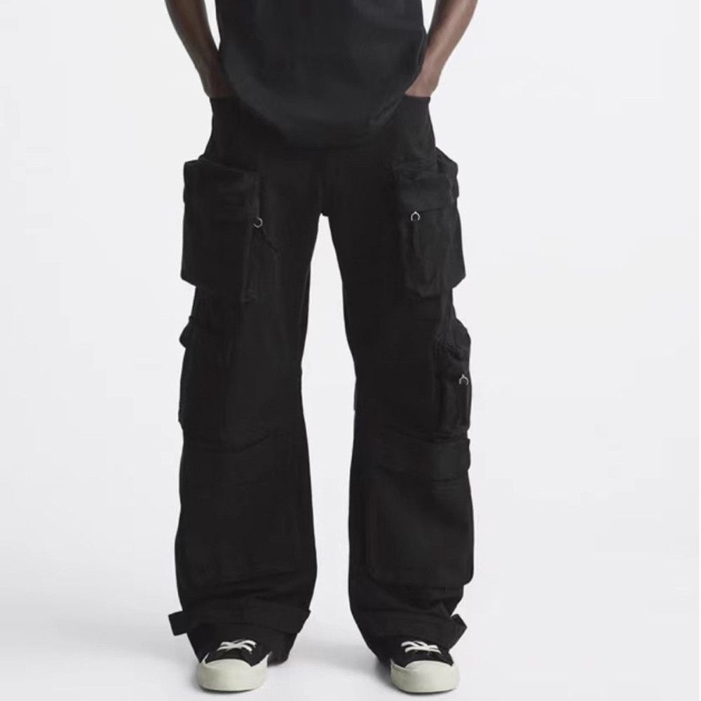 image of Archival Clothing Multi-Pockets Straight Baggy Cargo Pants, Men's (Size 35)