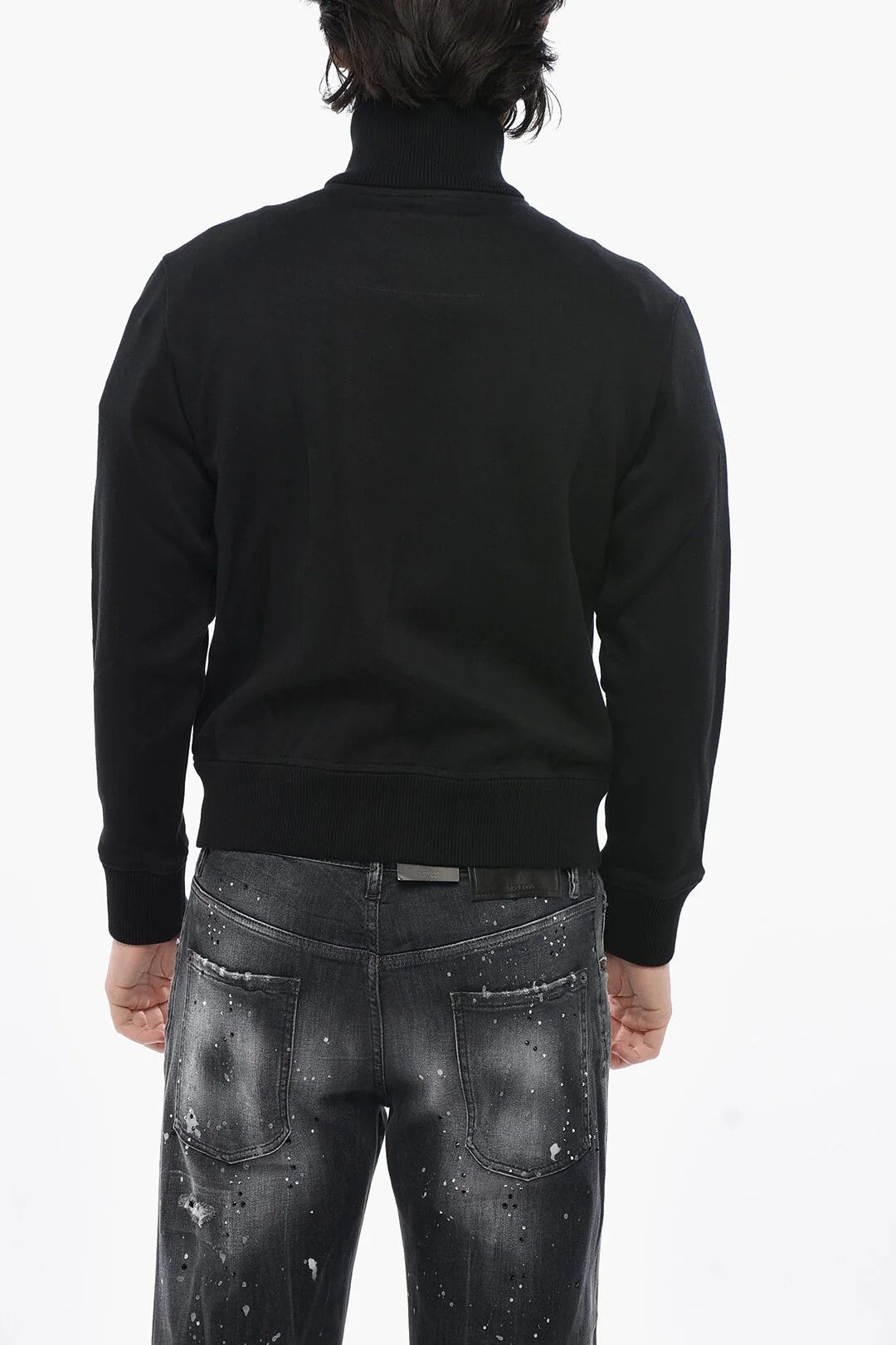 Givenchy og1mm0326 Mock Neck Cotton-Stretch Sweatshirt in Black Size US XS / EU 42 / 0 - 2 Thumbnail