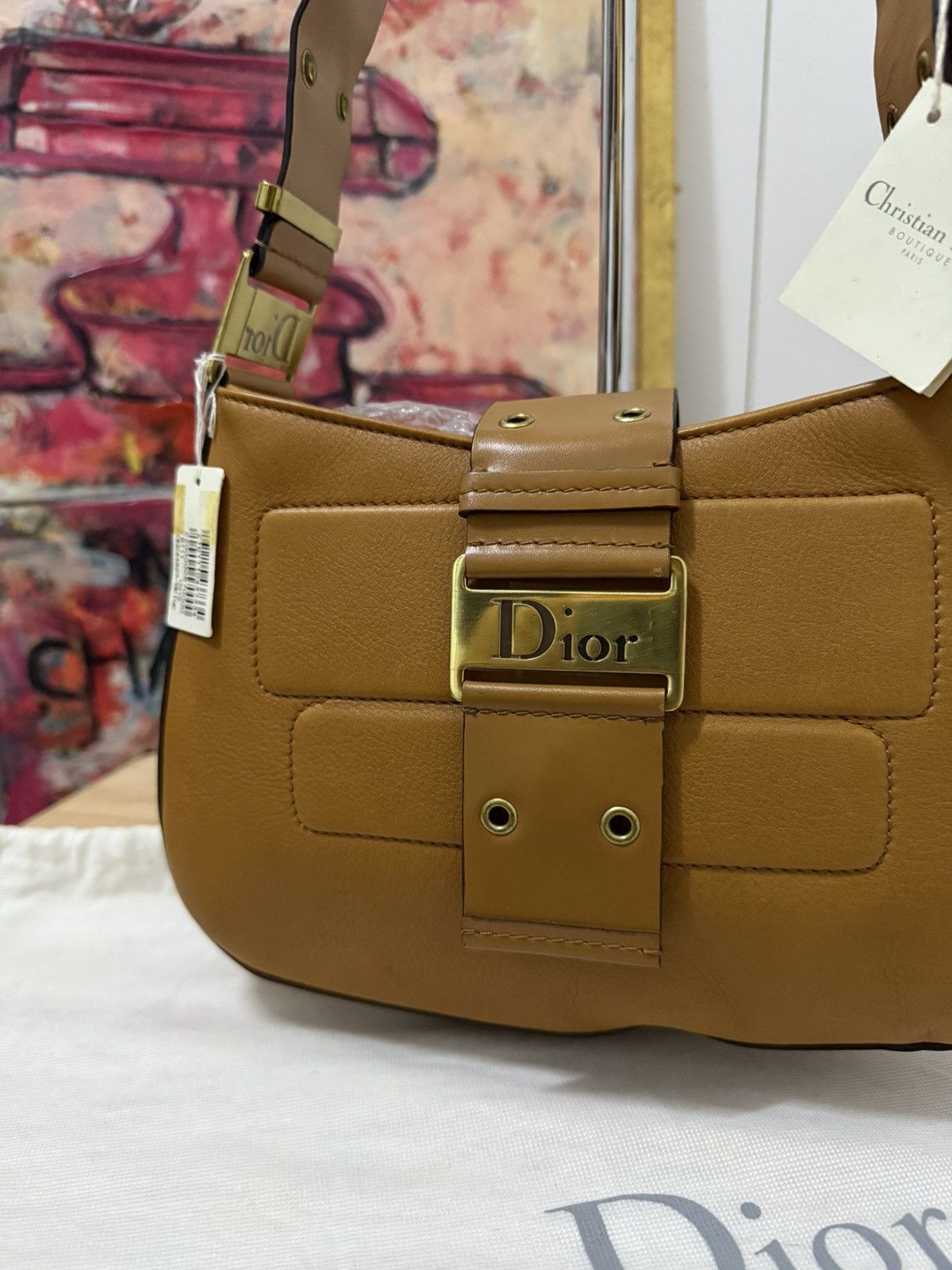 Dior 2002 Christian Dior brown leather Street Chic Columbus bag Size ONE SIZE - 4 Thumbnail