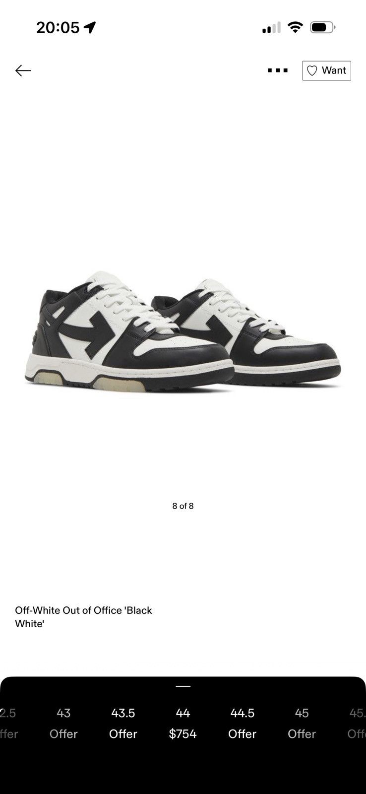 Off-White Offwhite Out of Office ‘Black and White’ Size US 10 / EU 43 - 9 Thumbnail