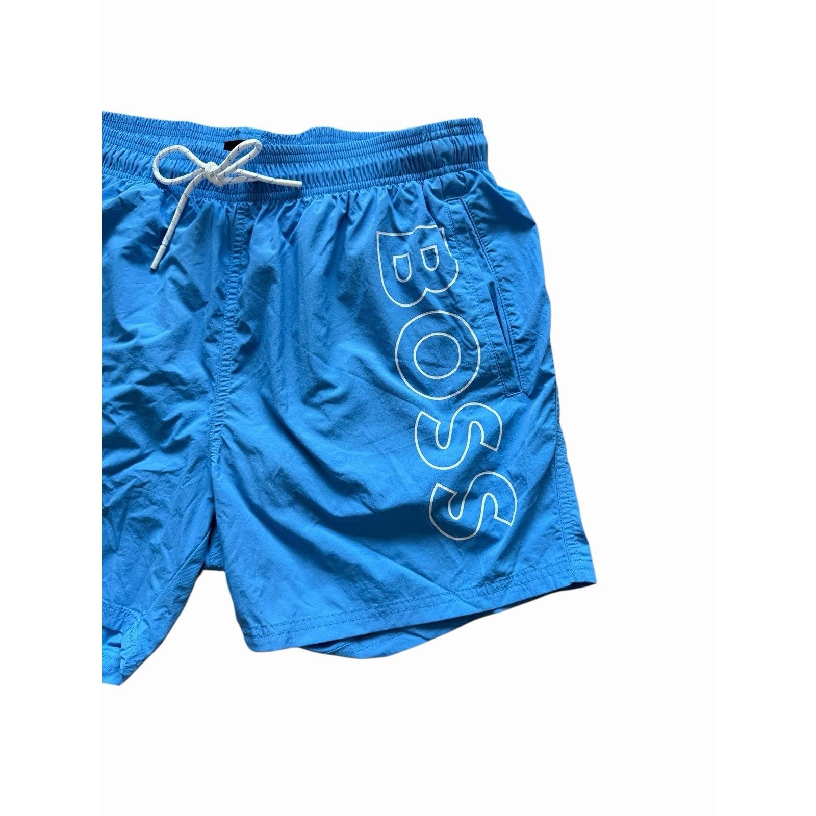 Hugo Boss Hugo Boss Mens Logo Drawstring Swim Shorts Light Blue Size S Size US 30 / EU 46 - 2 Thumbnail
