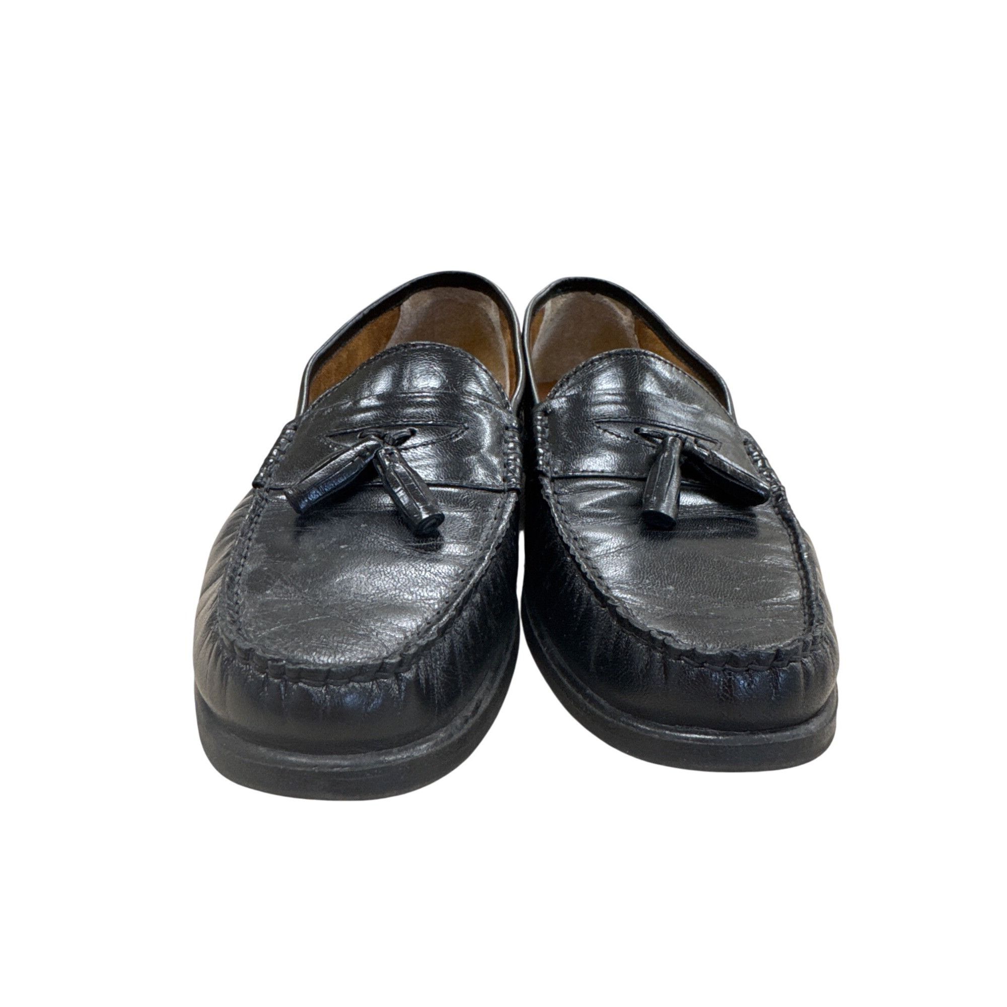 Designer French Shriner Buchanan SKU 7447 Mens Black Leather Tassel L Size US 12 / EU 45 - 6 Thumbnail