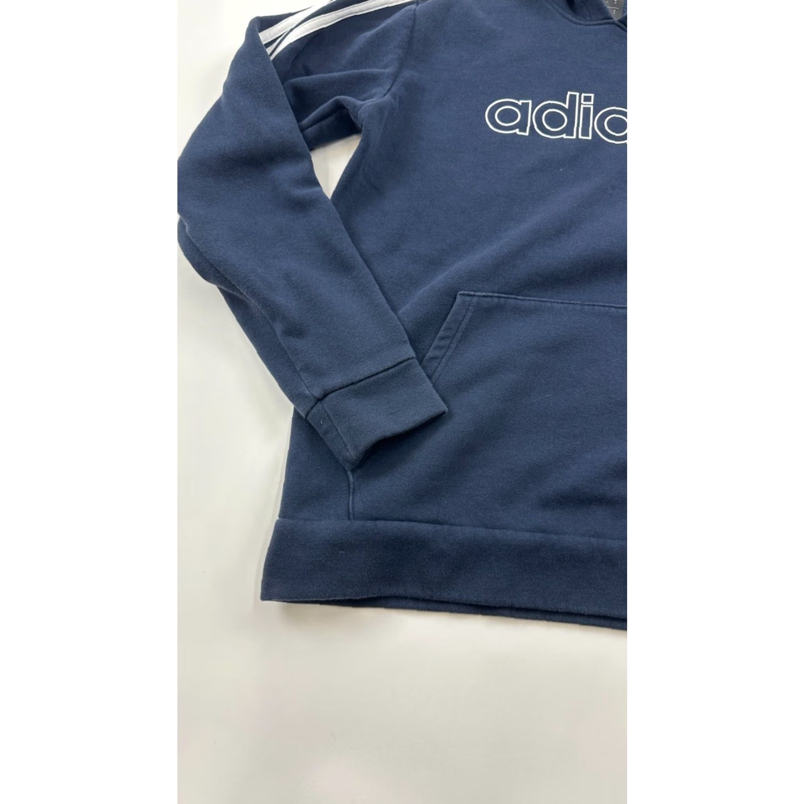Adidas Adidas Hoodie Mens Medium Blue Striped Pullover Sweatshirt 3 Stripe Logo Kangaroo Pocket Outdoor Size US M / EU 48-50 / 2 - 3 Thumbnail
