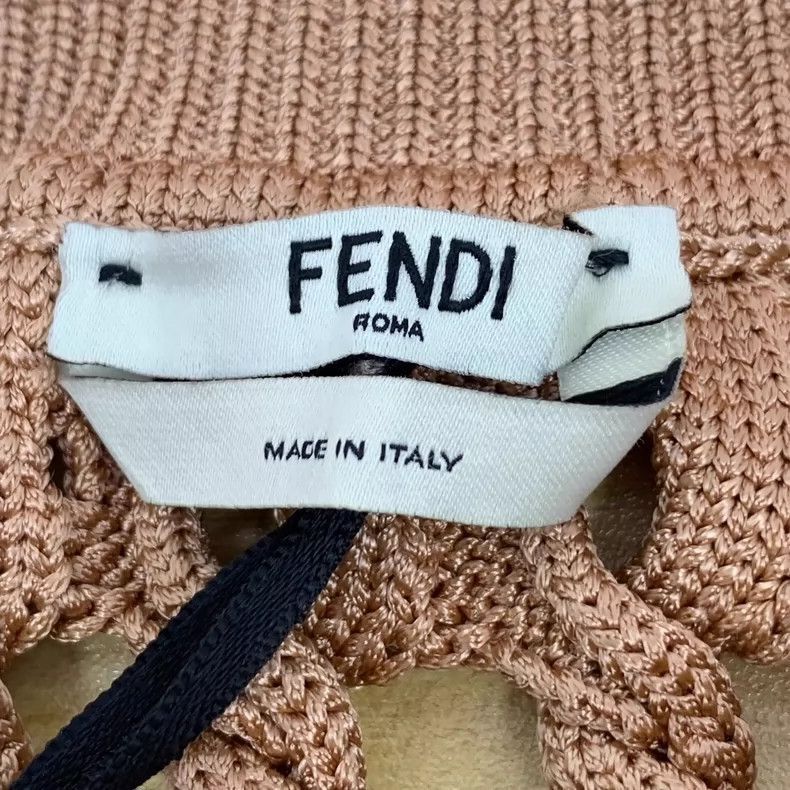 Fendi Fendi Brown Hollow Knit Midi Skirt Size 41" - 5 Thumbnail