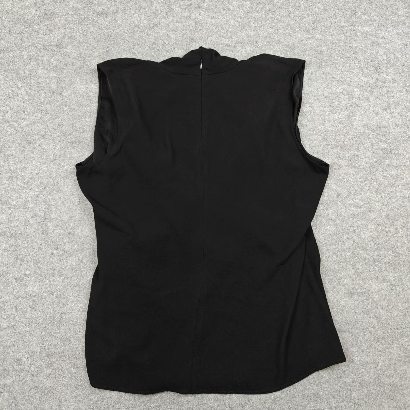 St. John St. John Blouse Womens XL Black Draped Surplice V Neck Sleeveless Top Zip Back Size XL / US 12-14 / IT 48-50 - 5 Thumbnail