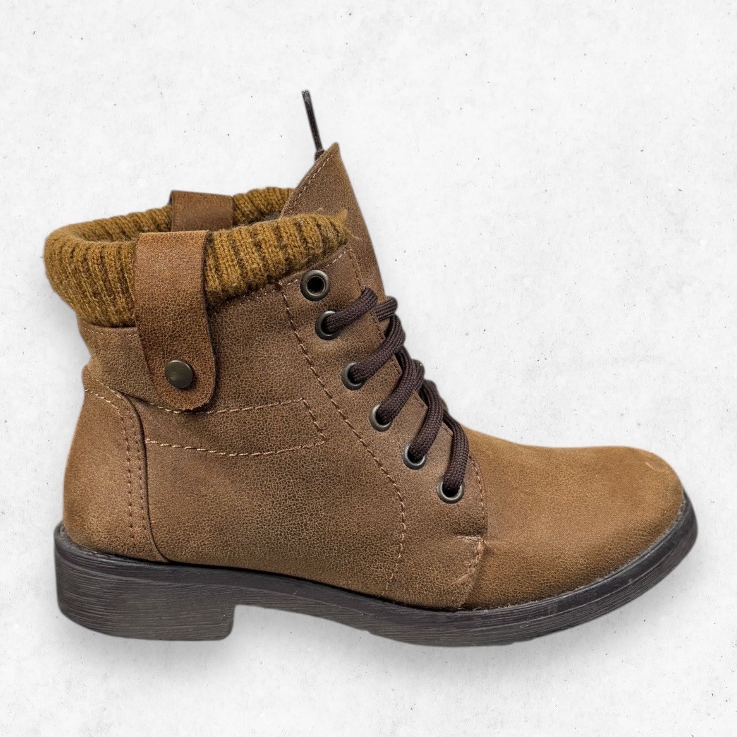 Other Urban CKlass Tan Brown Knit Cuff Lace Up Combat Boots Sz 7 Size US 7 / IT 37 - 1 Thumbnail