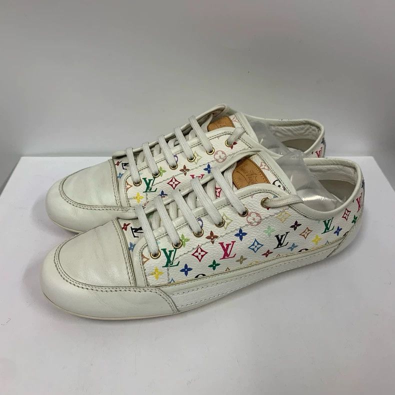 Louis Vuitton Louis Vuitton White full-print tricolor board shoes Size US 5.5 / EU 38 - 1 Thumbnail