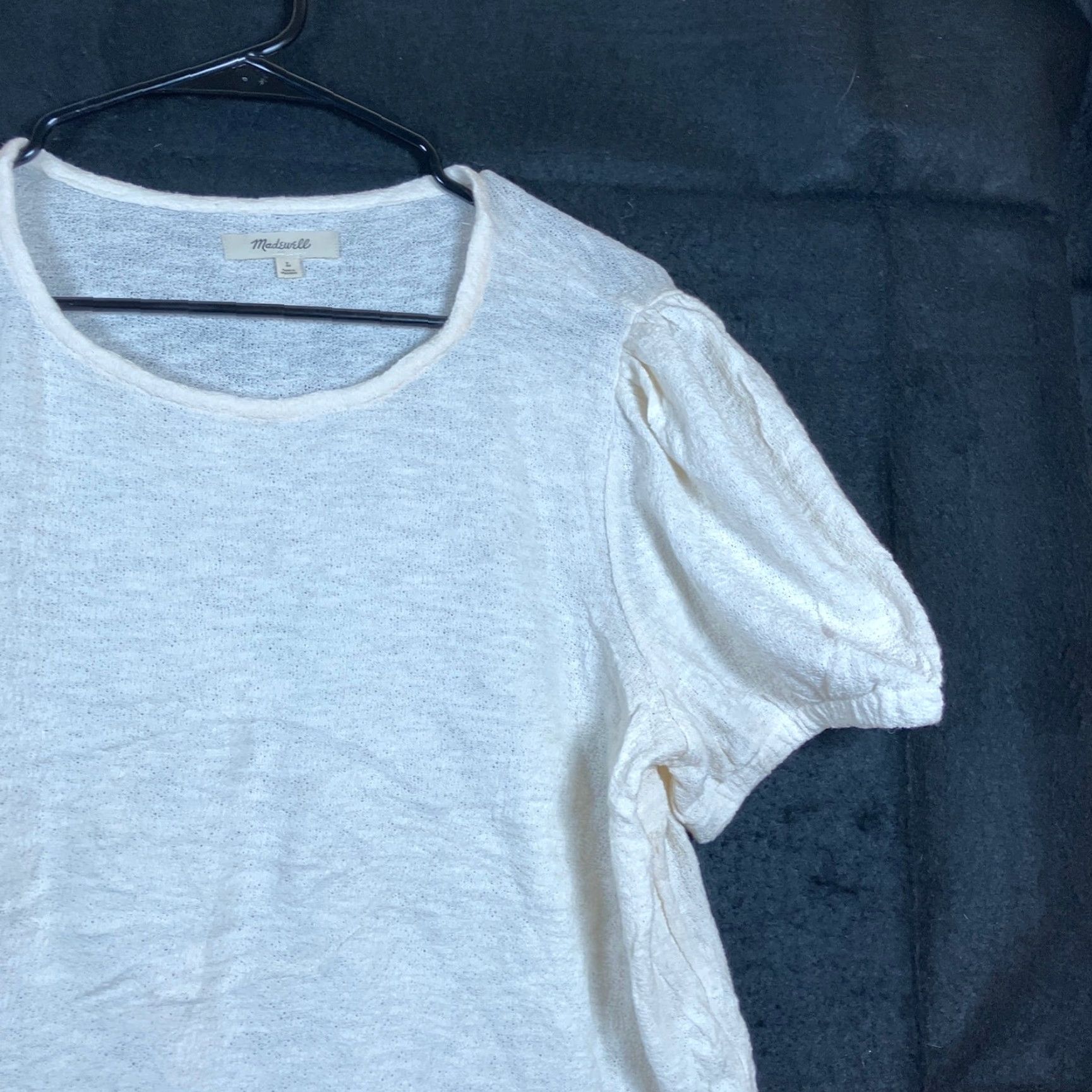 Madewell Madewell Blouse Womens Crew Neck Puff Short Sleeve 100% Cotton L Ivory/Cream Size L / US 10 / IT 46 - 5 Thumbnail