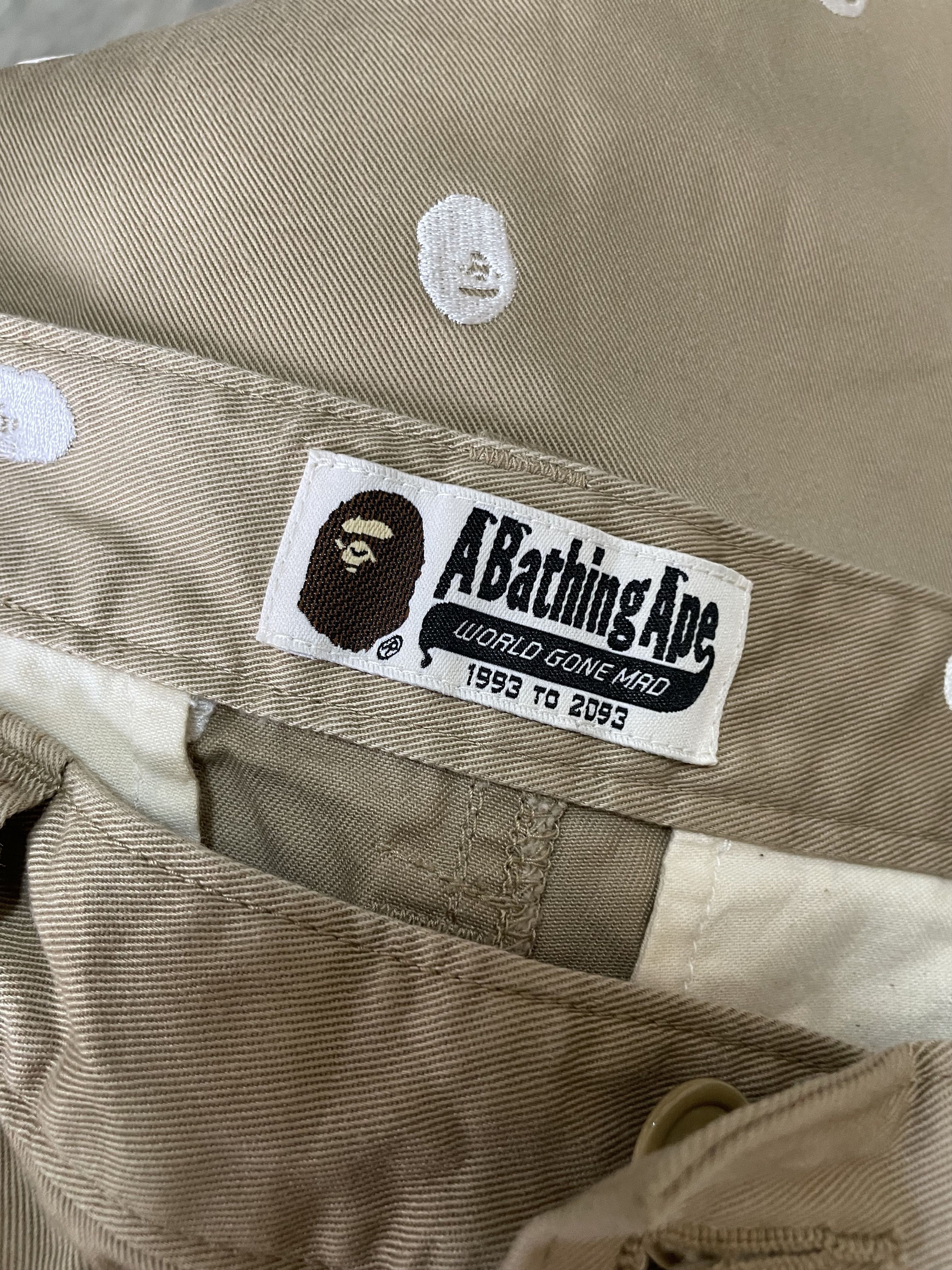 Bape BAPEEASY Embroidery Monkey face chino pants Size US 30 / EU 46 - 6 Thumbnail