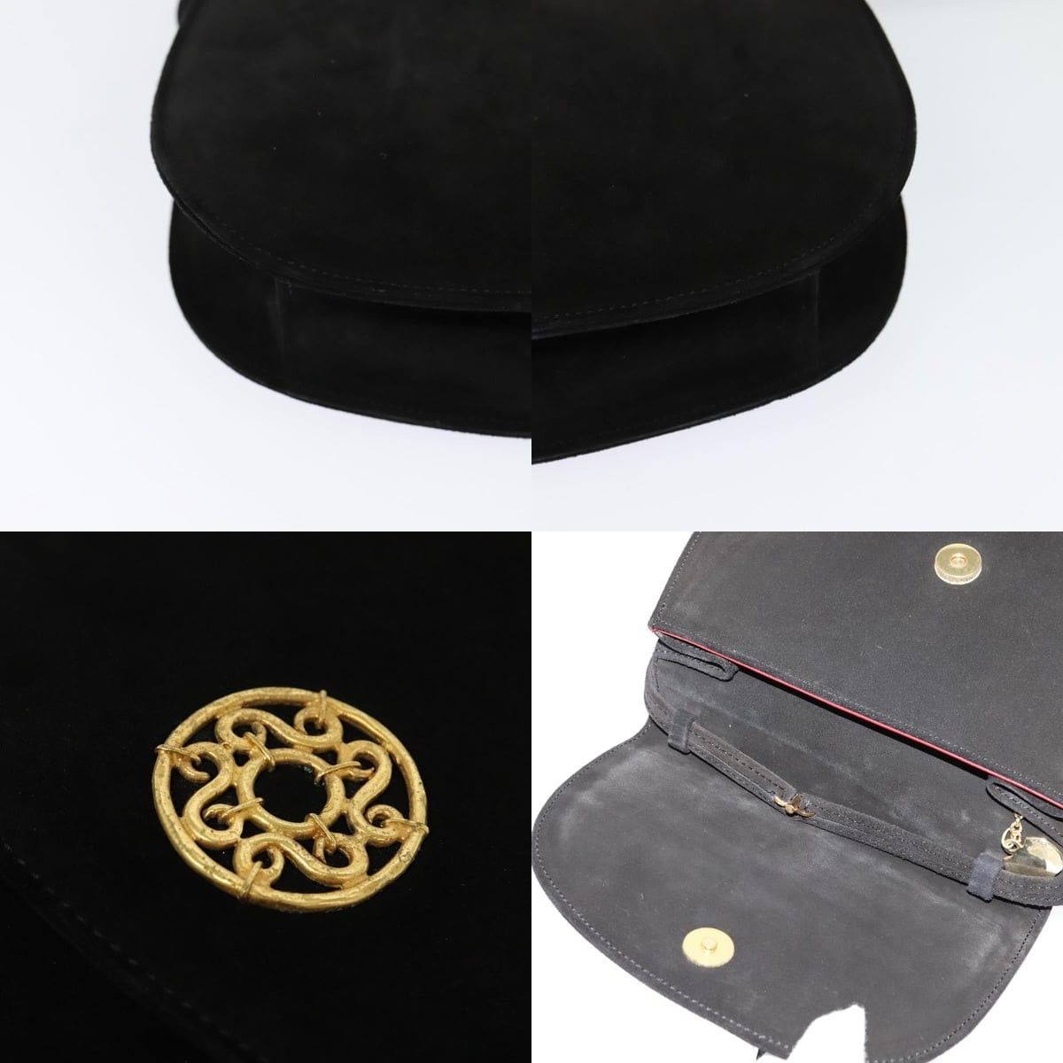 Celine CELINE Hand Bag Suede Black Gold Size ONE SIZE - 11 Thumbnail