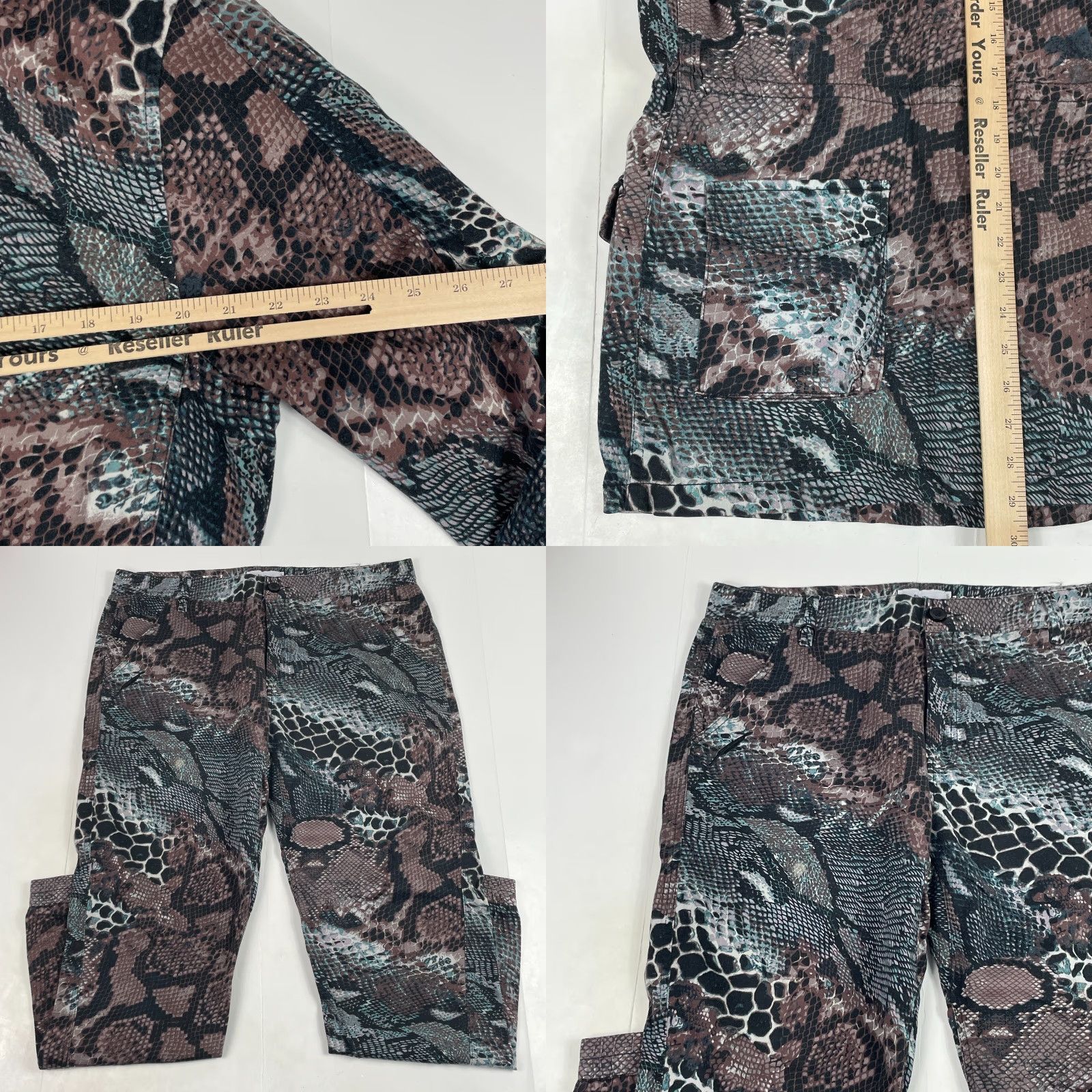 Skin Publish Outfit Womens XL Brown Snake Skin Jacket Pants Set Viper Python Snakeskin Casual Size 40" / US 18 - 9 Thumbnail