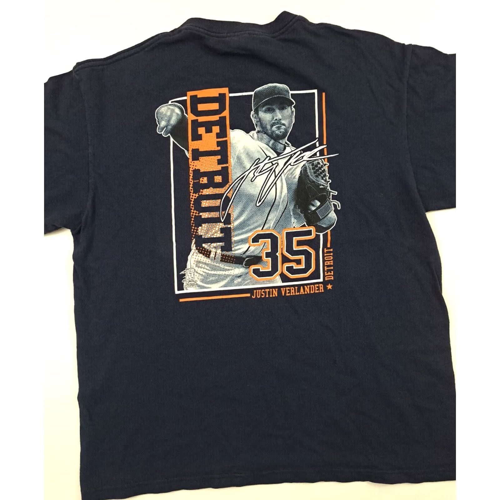Vintage Vintage Detroit Tigers Baseball Justin Verlander Photo Shirt Large Blue Cotton Graphic Size US L / EU 52-54 / 3 - 2 Thumbnail