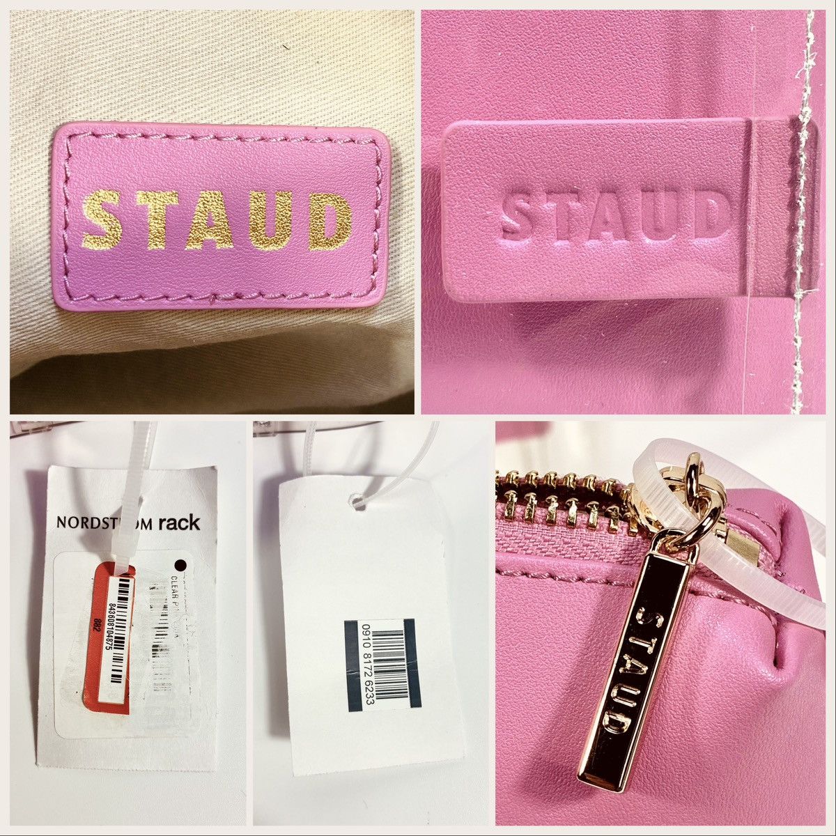 Staud Staud Shirley Transparent Handbag Tote Leather Clear Pink Size ONE SIZE - 6 Thumbnail