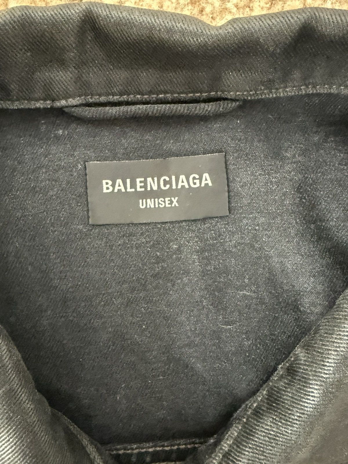 Balenciaga Balenciaga Waxed Denim Jacket Size US XL / EU 56 / 4 - 6 Thumbnail