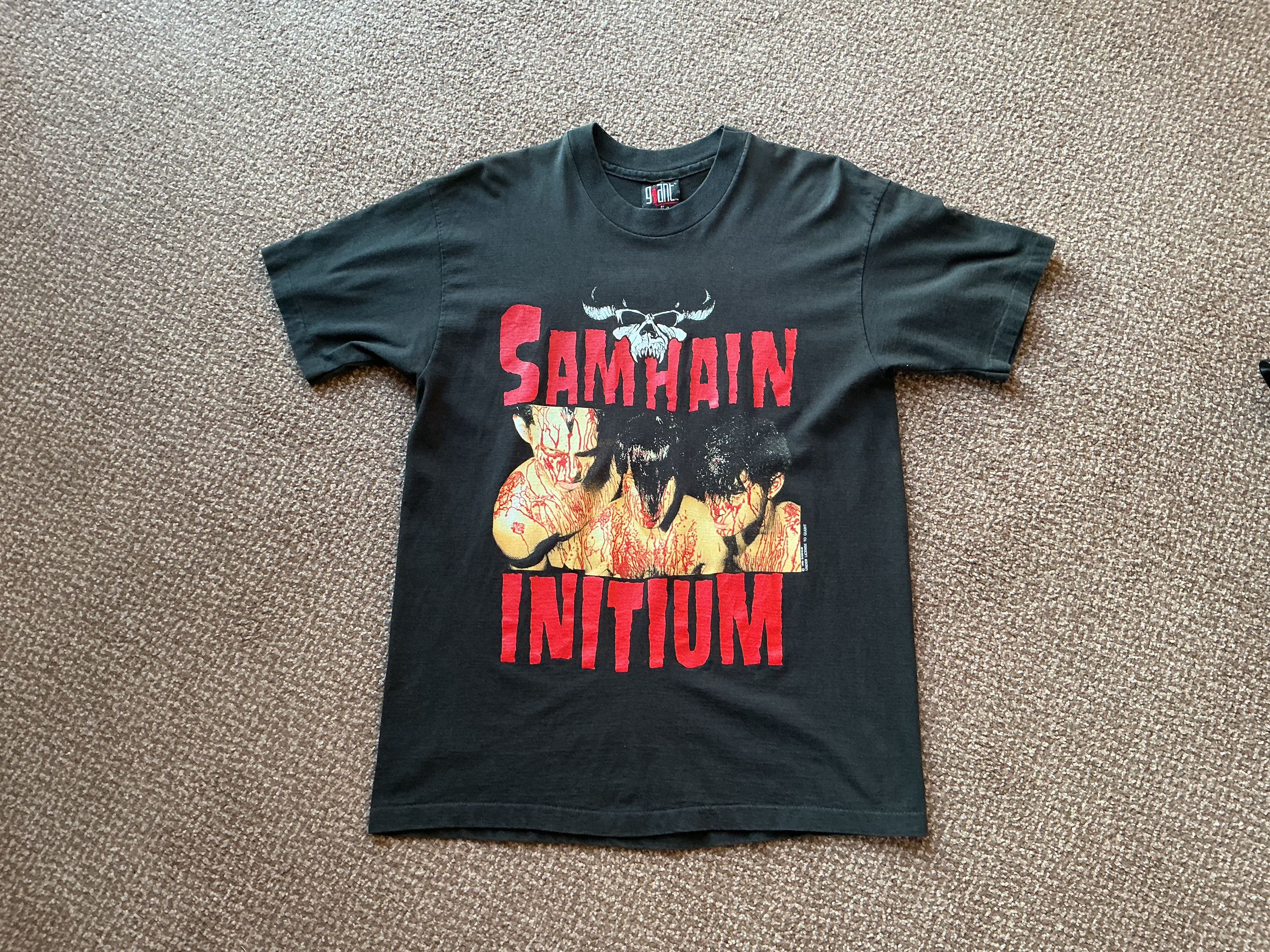 Anvil Rare 1990 Samhain Initium vintage t shirt Danzig Misfits Size US L / EU 52-54 / 3 - 1 Thumbnail