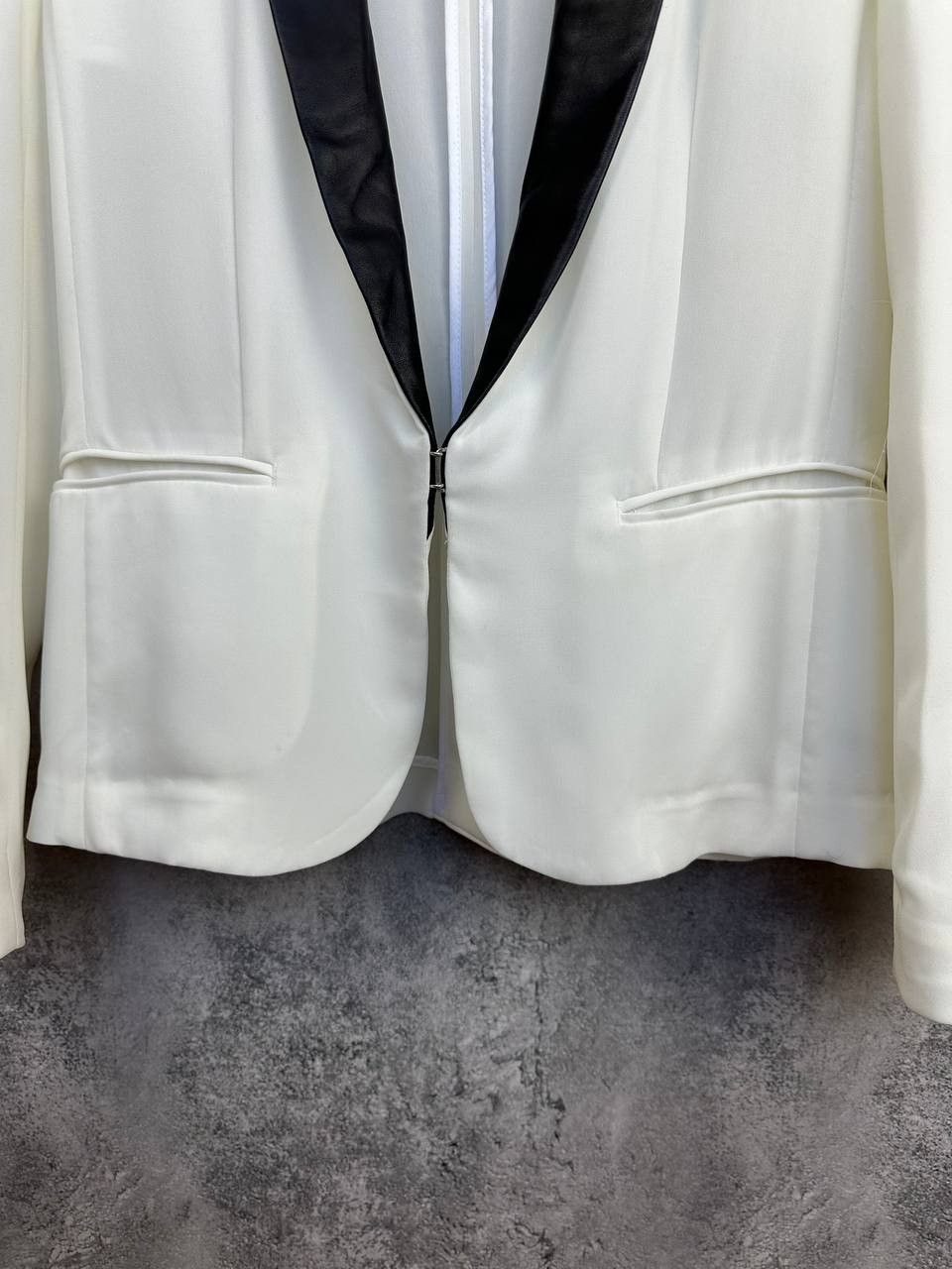 Rag & Bone Rag & Bone White Tuxedo Blazer Jacket Leather Shawl Collar Size S / US 4 / IT 40 - 7 Thumbnail