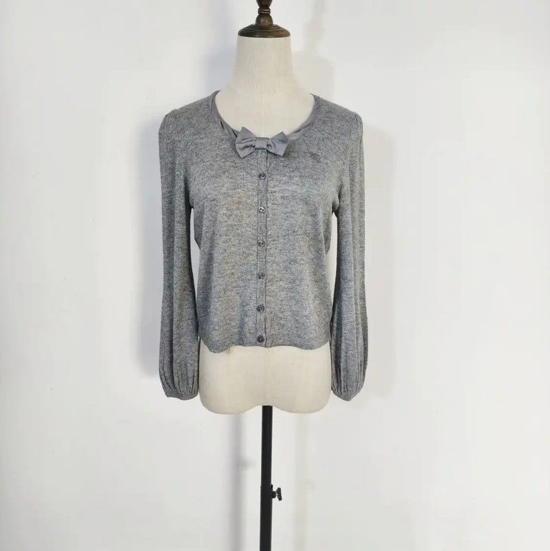 Burberry Burberry Gray Wool Blend Long Sleeve Cardigan Size M / US 6-8 / IT 42-44 - 1 Thumbnail