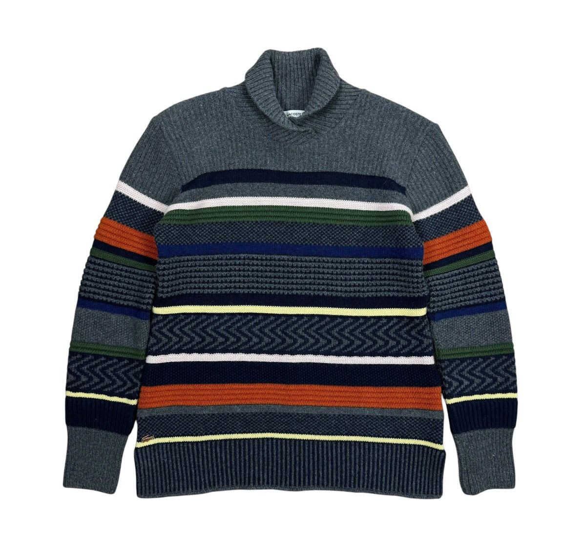Lacoste Lacoste Wool-Viscose Pattern Sweater Striped Color size FR40 Size M / US 6-8 / IT 42-44 - 9 Thumbnail