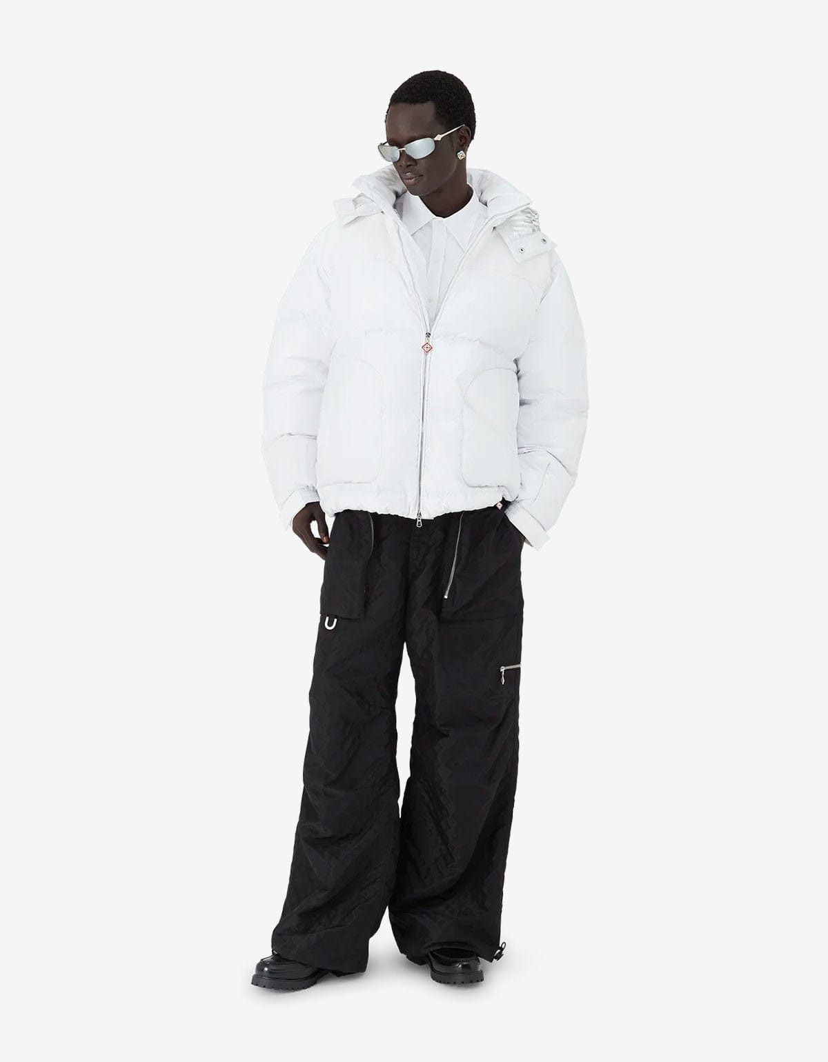 Casablanca Casablanca White Nylon & Ripstop Puffer Jacket Size US L / EU 52-54 / 3 - 3 Thumbnail