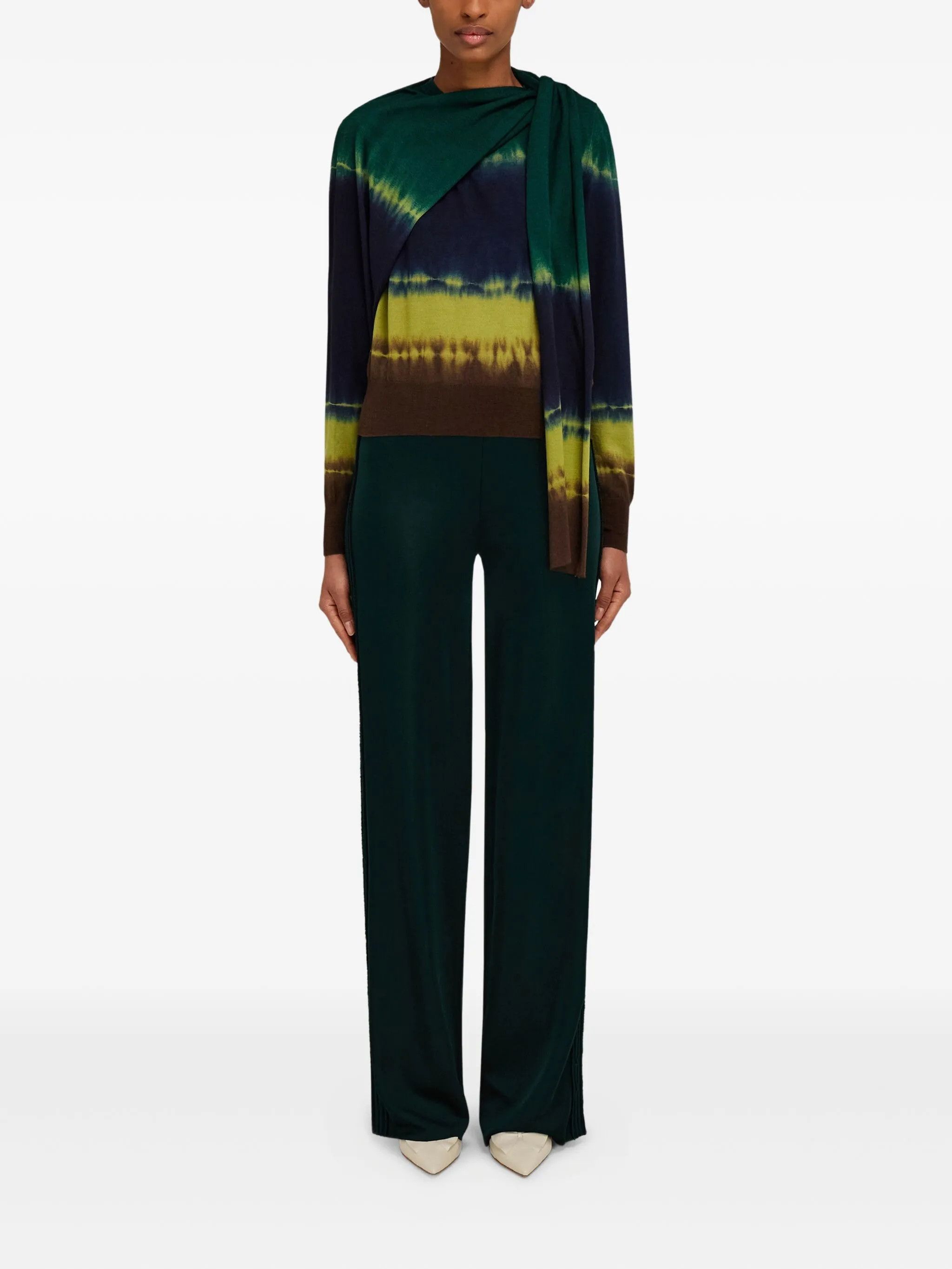 Salvatore Ferragamo o1s1rm0526 Tie-dye Print Sweater in Multicolor Size XS / US 0-2 / IT 36-38 - 2 Thumbnail