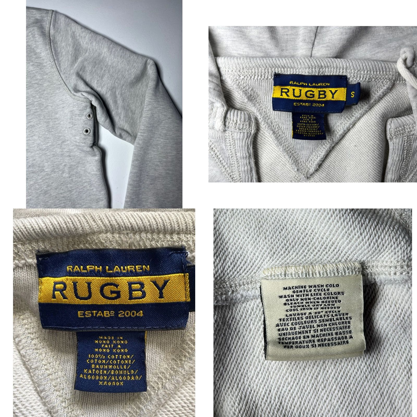 Ralph Lauren VINTAGE Ralph Lauren Rugby Women’s Hoodie V-Neck Pullover Size S Gray Size S / US 4 / IT 40 - 8 Thumbnail