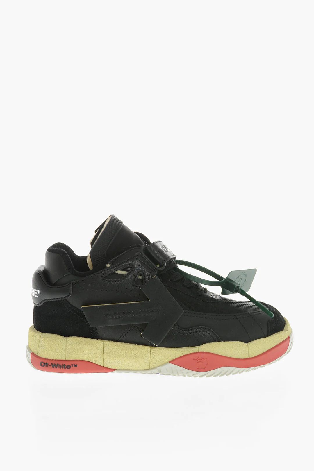 Off-White og1mm0426 Leather Low-Top Sneakers in Black Size US 7 / IT 37 - 1 Thumbnail