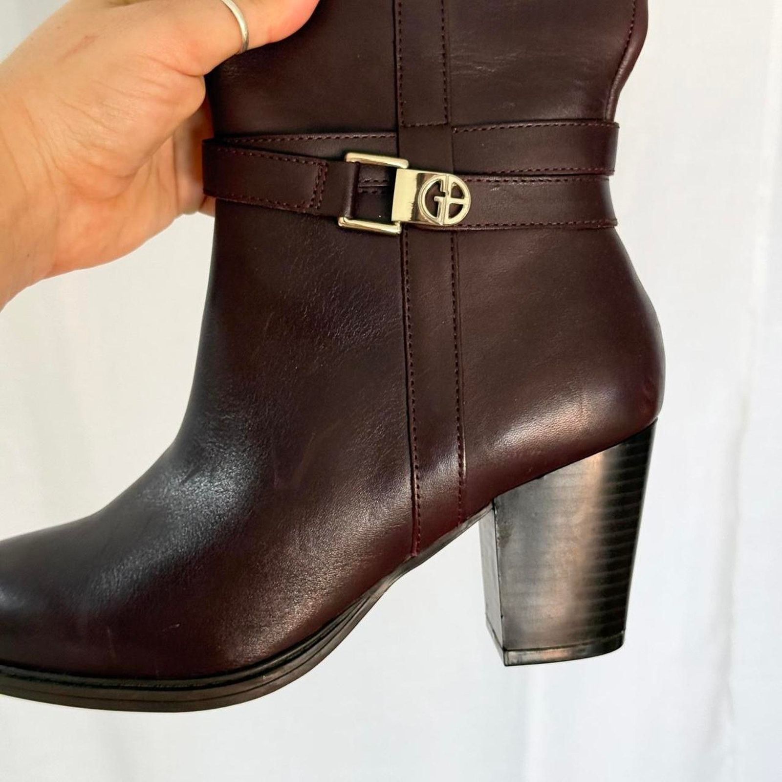 Giani Bernini ✿ leather knee high heeled boots ✿ Size US 7.5 / IT 37.5 - 5 Thumbnail