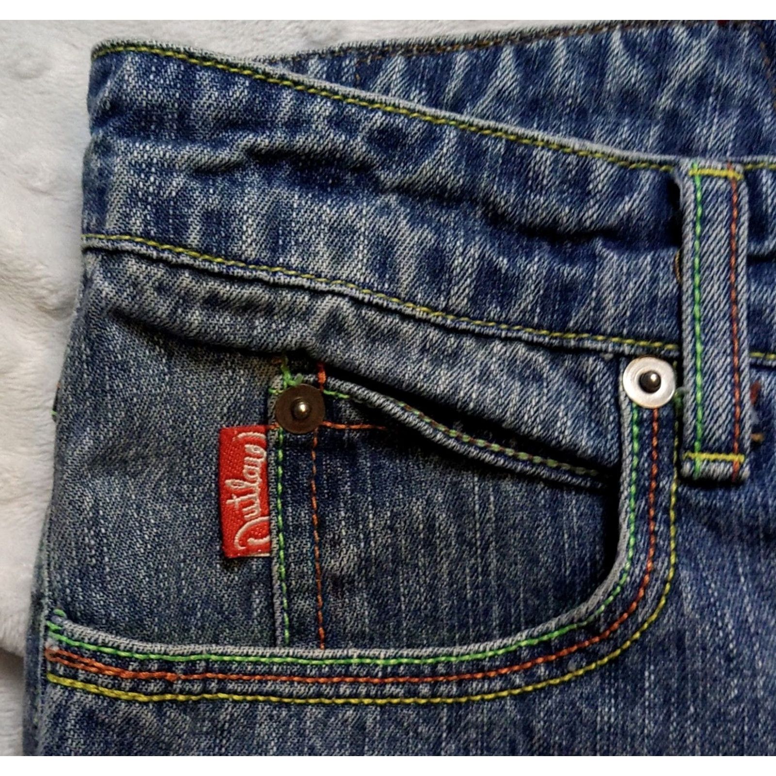Denime Outlaw Jeans Womens 7 Blue Denim Light Wash High Rise 5-Pocket Retro Hippie 90s USA Shirt? Size 27" / US 4 / IT 40 - 7 Thumbnail