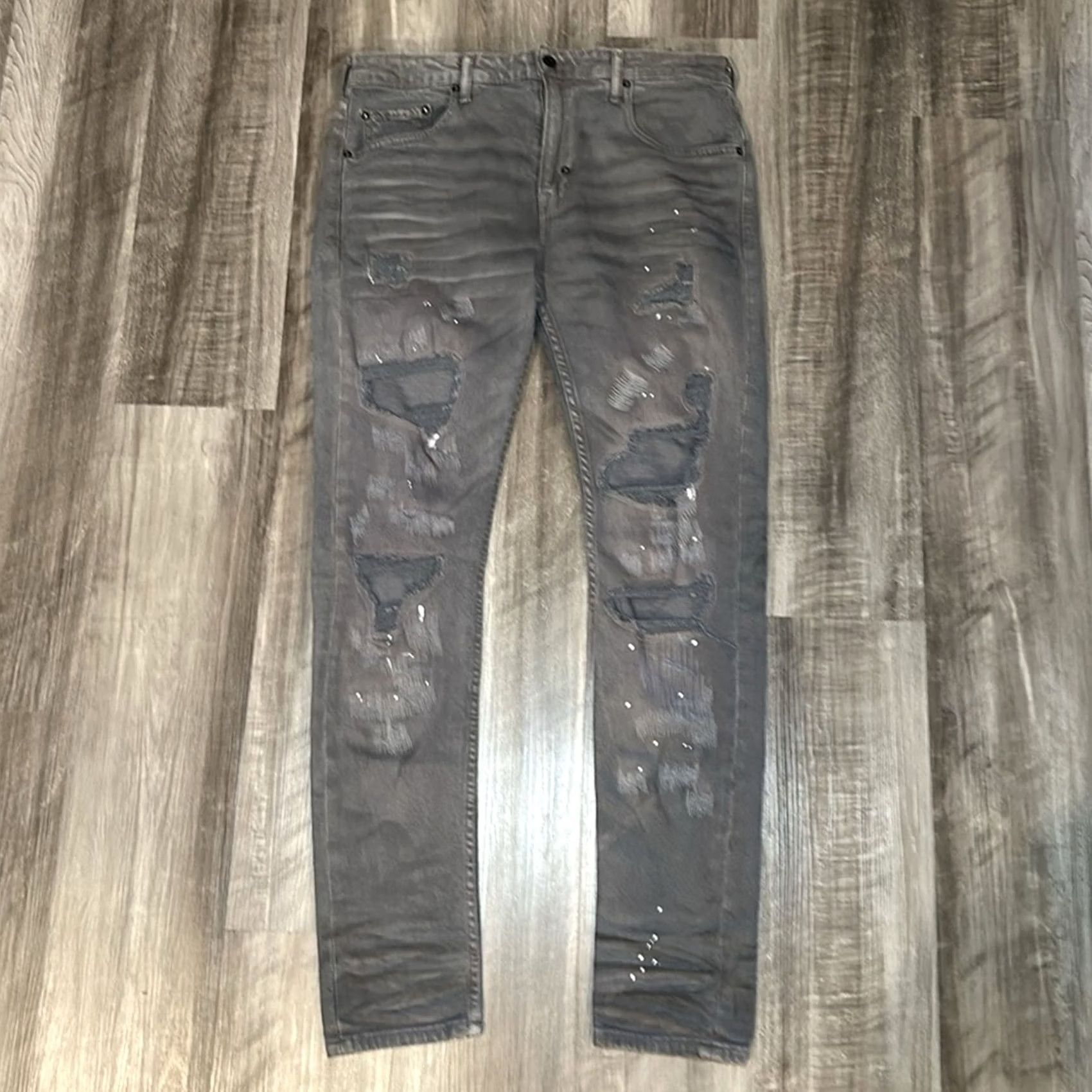 Prps PRPS Skinny Stretch Destroyed Painter Jeans NWOT 36 Gray Men 34 Inseam Jeans Boys? Size US 36 / EU 52 - 2 Thumbnail