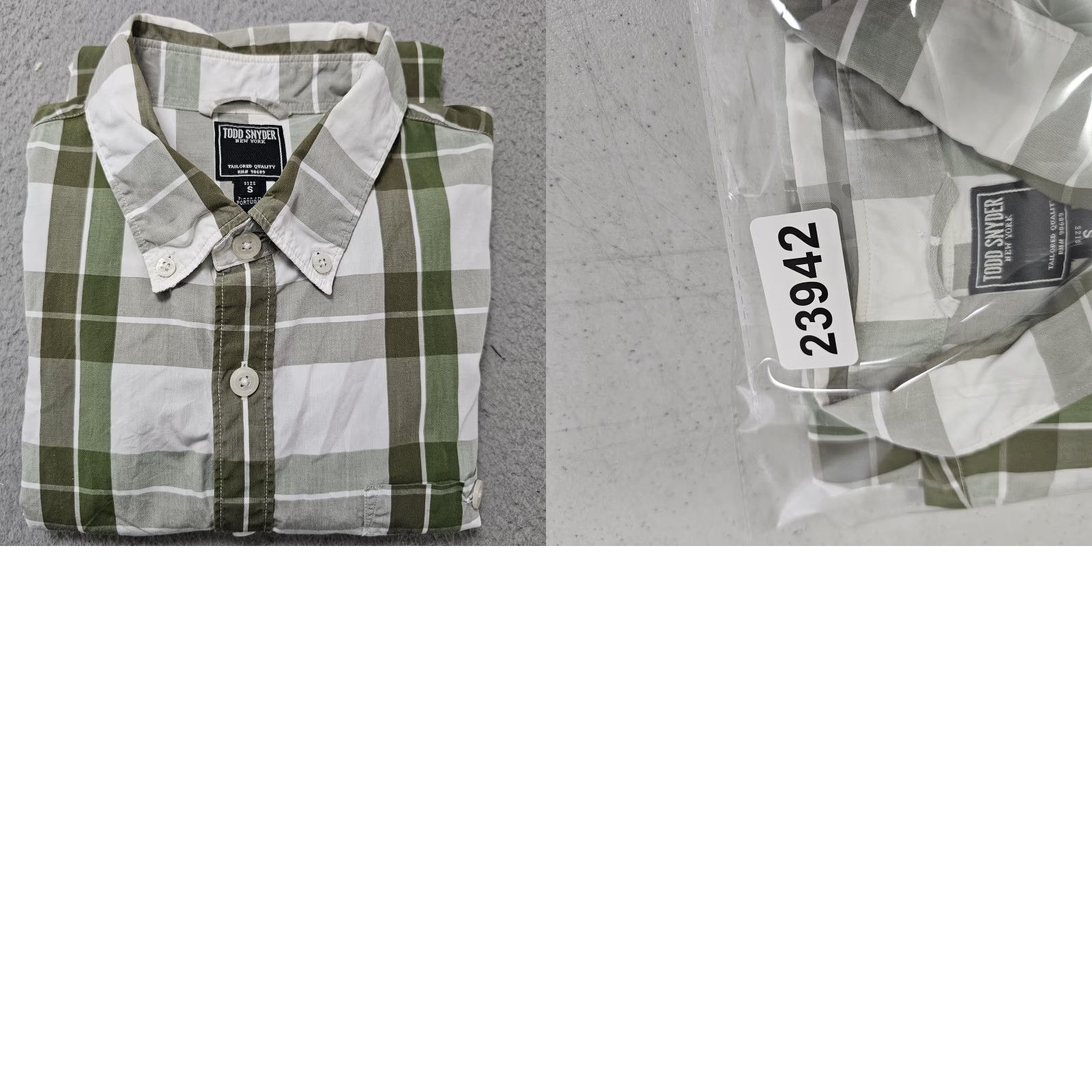 Todd Snyder Todd Snyder Shirt Mens S Green White Plaid Short Sleeve Button-Down Cotton Size US S / EU 44-46 / 1 - 8 Thumbnail