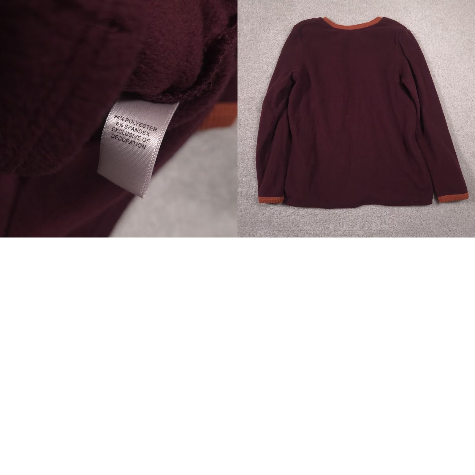 Vintage Cuddl Duds Shirt Womens S Red Fleece Crew Neck Long Sleeve Pocket Top Size S / US 4 / IT 40 - 9 Thumbnail