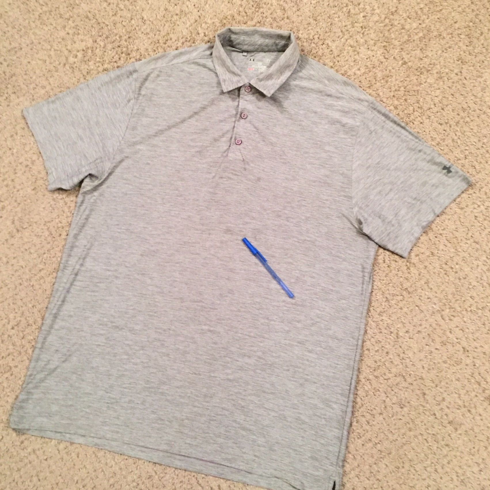 Under Armour Under Armour Polo Shirt Mens L Gray Short Sleeve Size US L / EU 52-54 / 3 - 2 Thumbnail