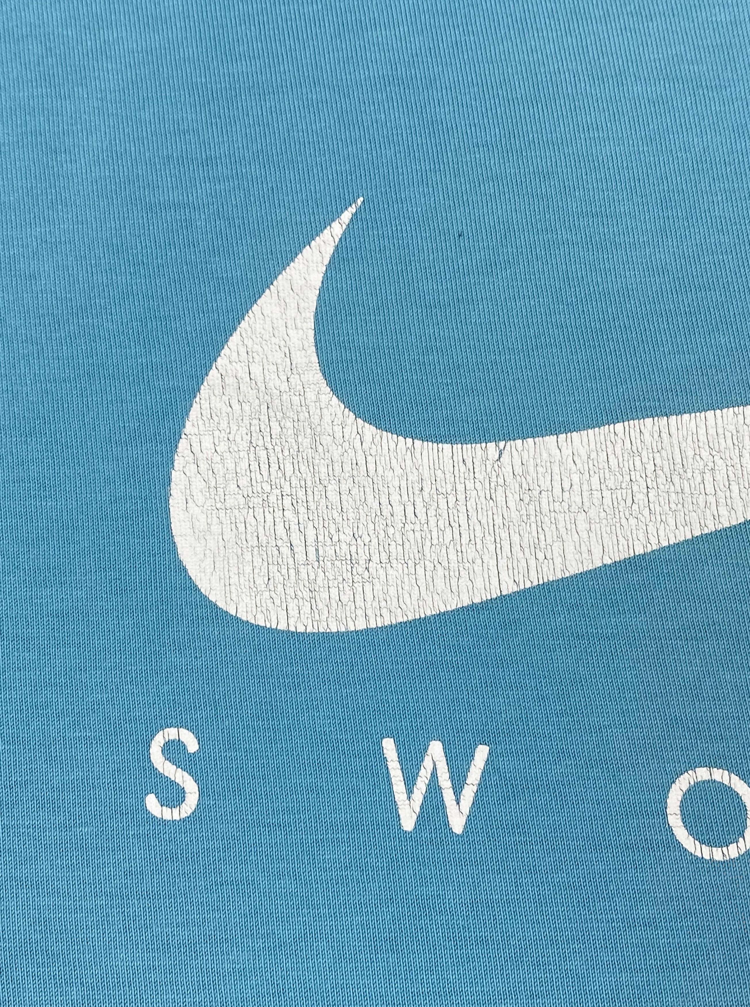 Nike 00s Vintage NIKE Silver Tag Big Logo Sky Blue T-Shirt M703 Size US XL / EU 56 / 4 - 6 Thumbnail