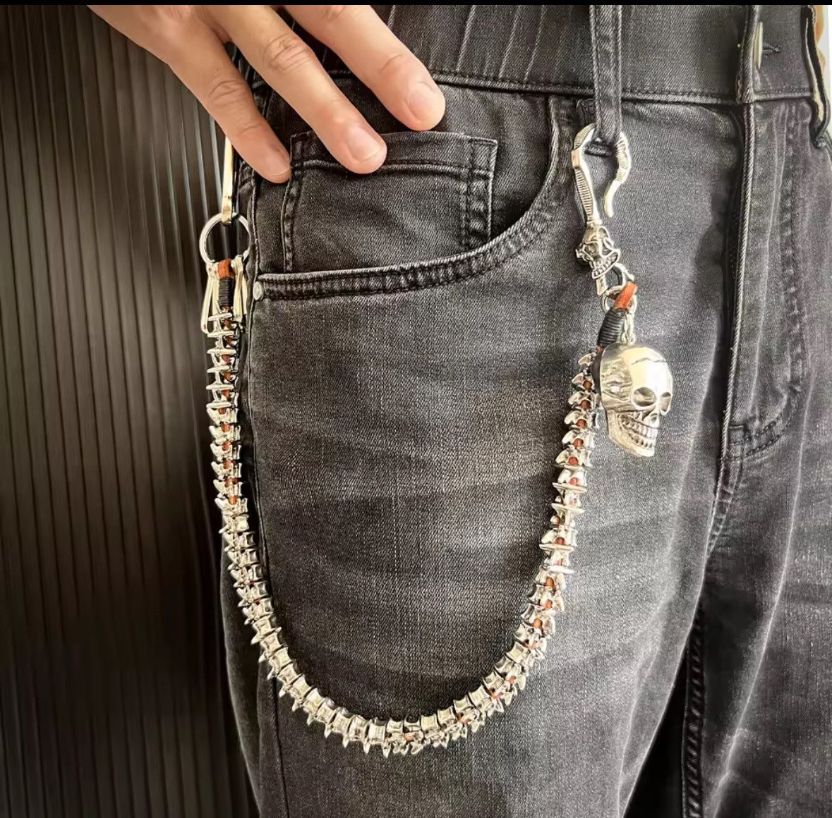 Other Punk Metal Pants Skull Head Chain Wallet Belt Chain Size ONE SIZE - 1 Thumbnail