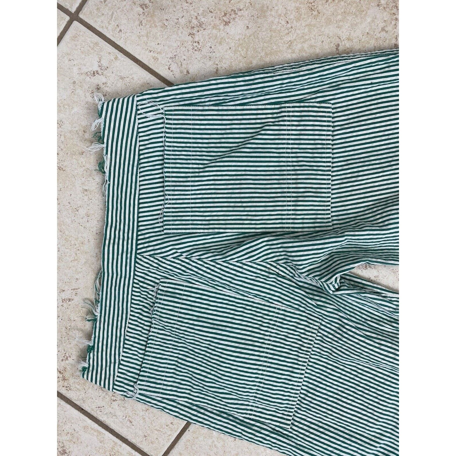 Marni Marni Green White Striped Wide-Leg Pants Size 40 IT Culottes Size 27" / US 4 / IT 40 - 6 Thumbnail