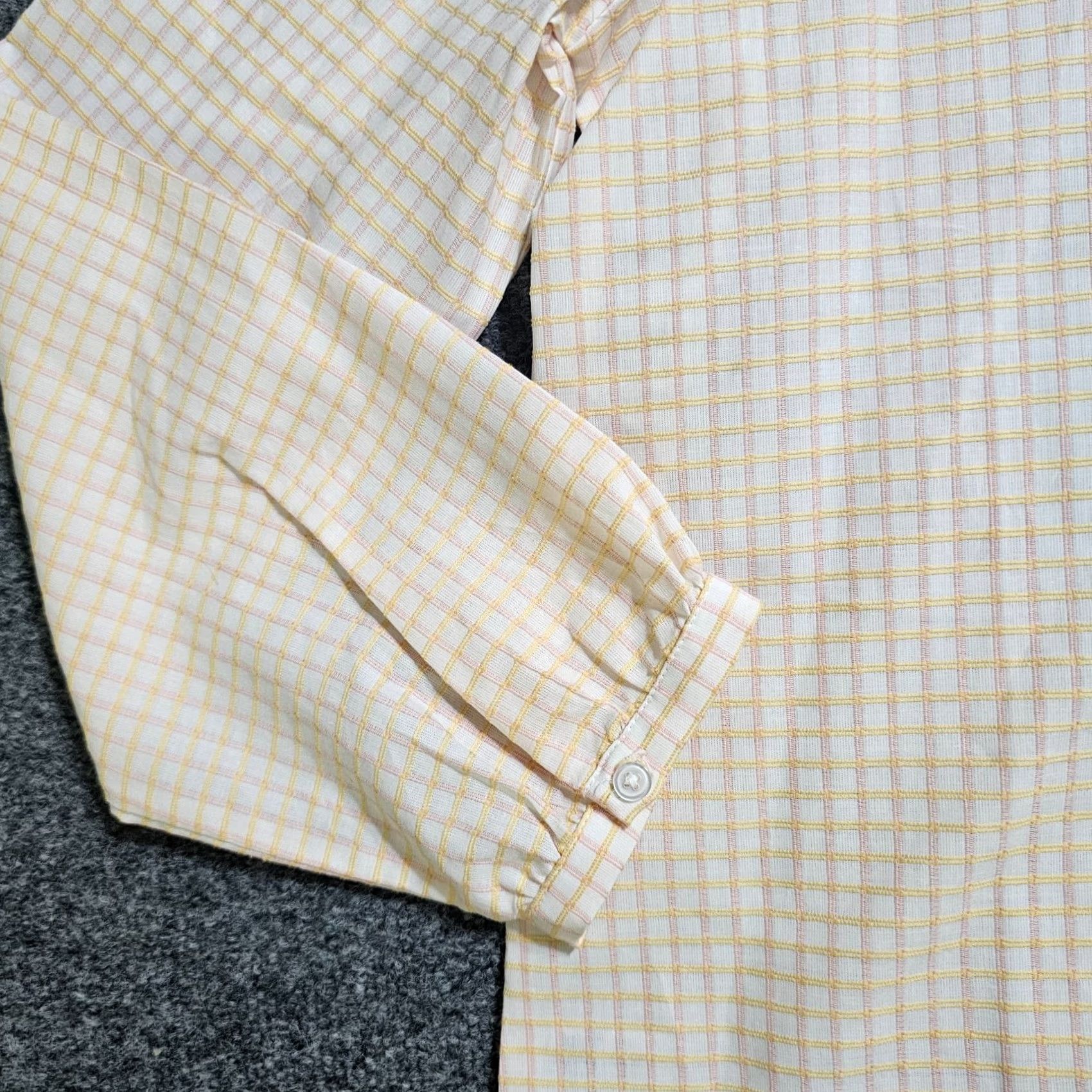 Loft LOFT Top Shirt Womens Medium White Yellow Plaid Long Sleeve Ruffle Neck Career Shirt Ladies Regular Size M Womens LOFT Blouse Shirt Size M / US 6-8 / IT 42-44 - 4 Thumbnail