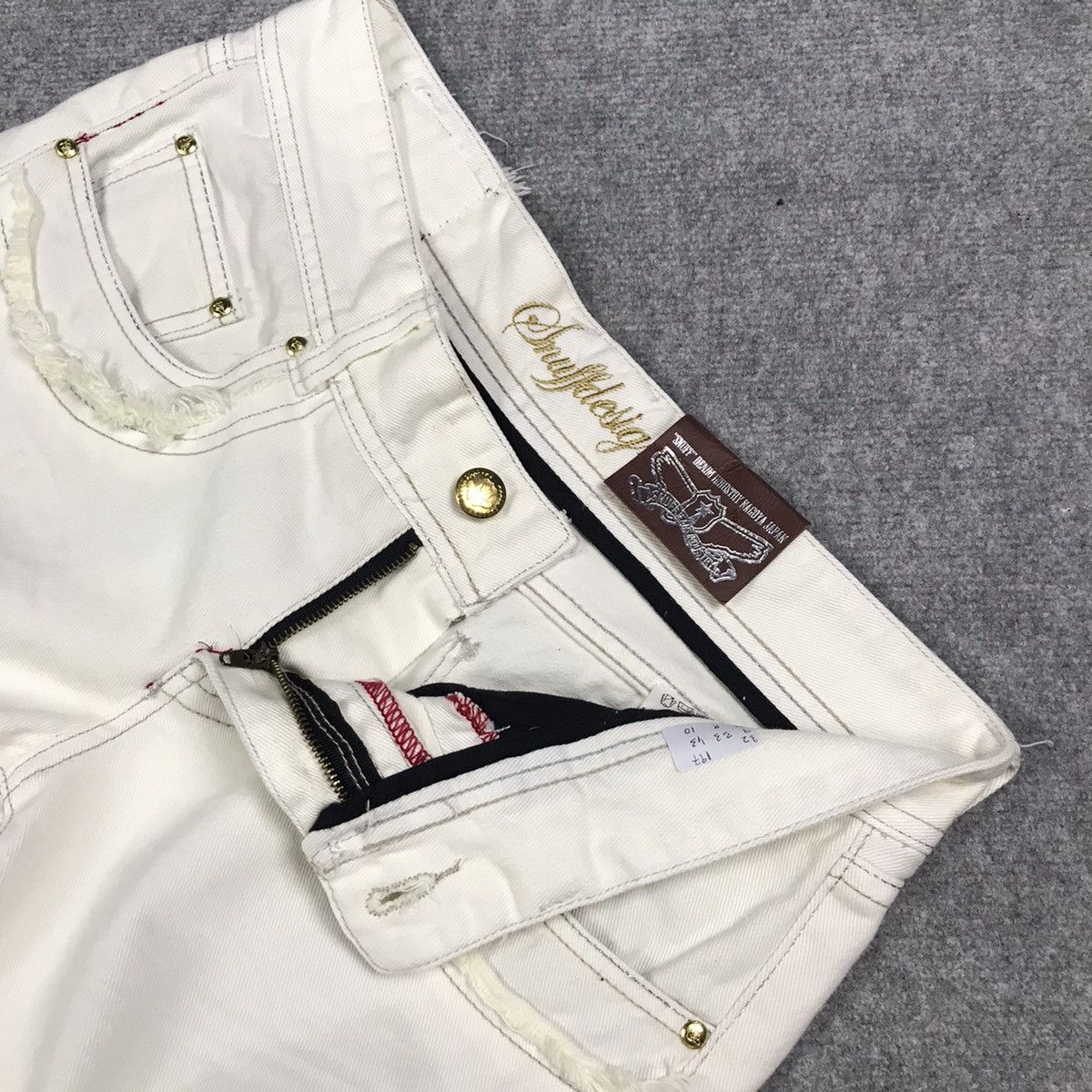 If Six Was Nine × Japanese Brand × Tornado Mart SNUFF DENIM JAPAN STYLE DISTRESSED BOOTCUT PANTS Size US 32 / EU 48 - 21 Thumbnail