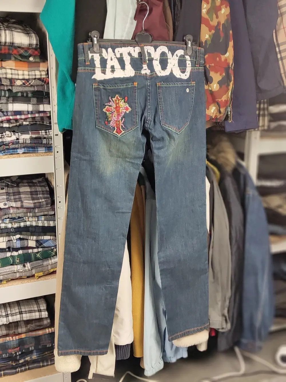 Ed Hardy Ed Hardy x Christian Audigier Vintage Tattoo Denim Jeans Size US 30 / EU 46 - 9 Thumbnail