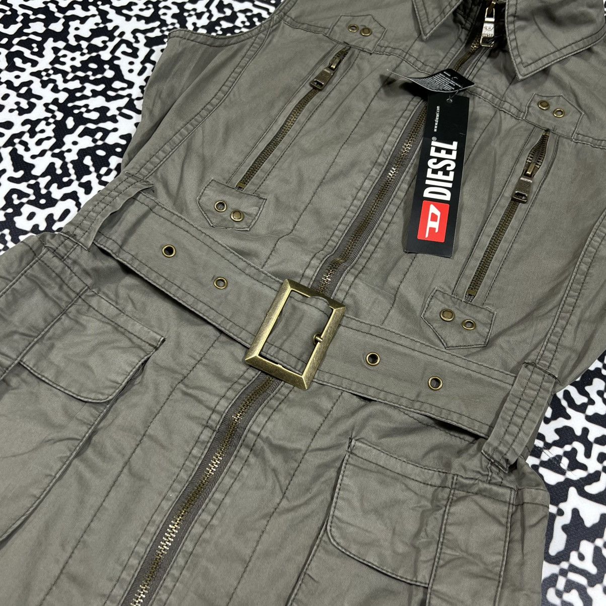 Diesel Vintage Y2K Diesel Japanese Style Belted Zip Casual Dress Size S / US 4 / IT 40 - 11 Thumbnail