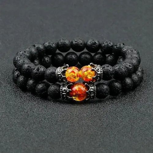 Handmade Adjustable Black Lava Stone Bracelet Size ONE SIZE - 2 Thumbnail