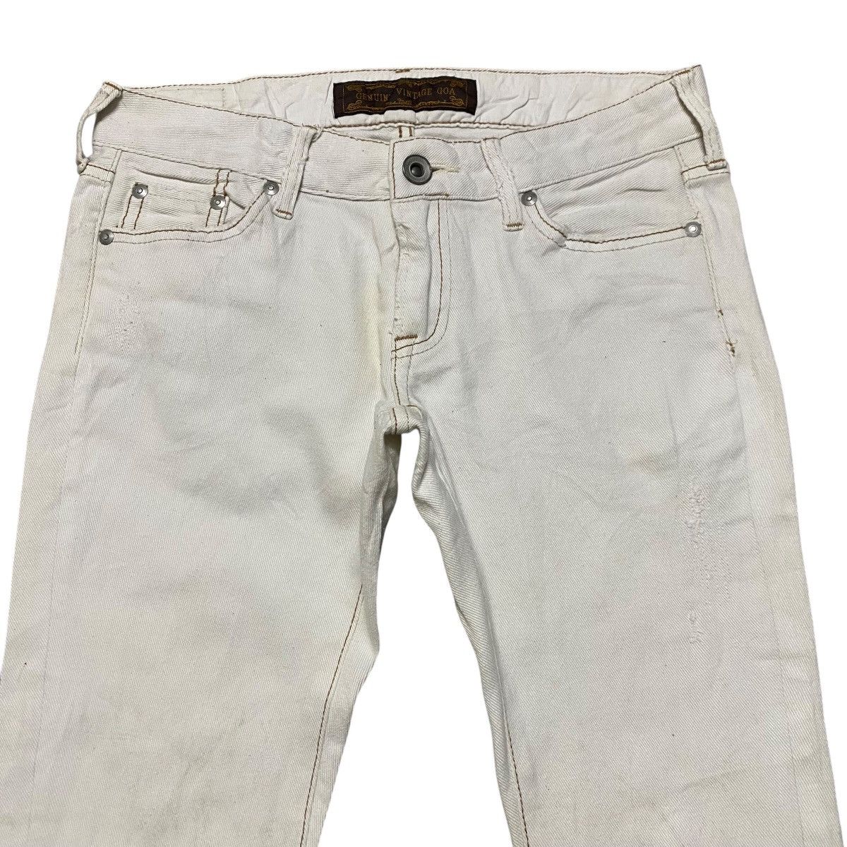GOA G.O.A White Vintage Distressed Denim Size US 28 / EU 44 - 3 Thumbnail